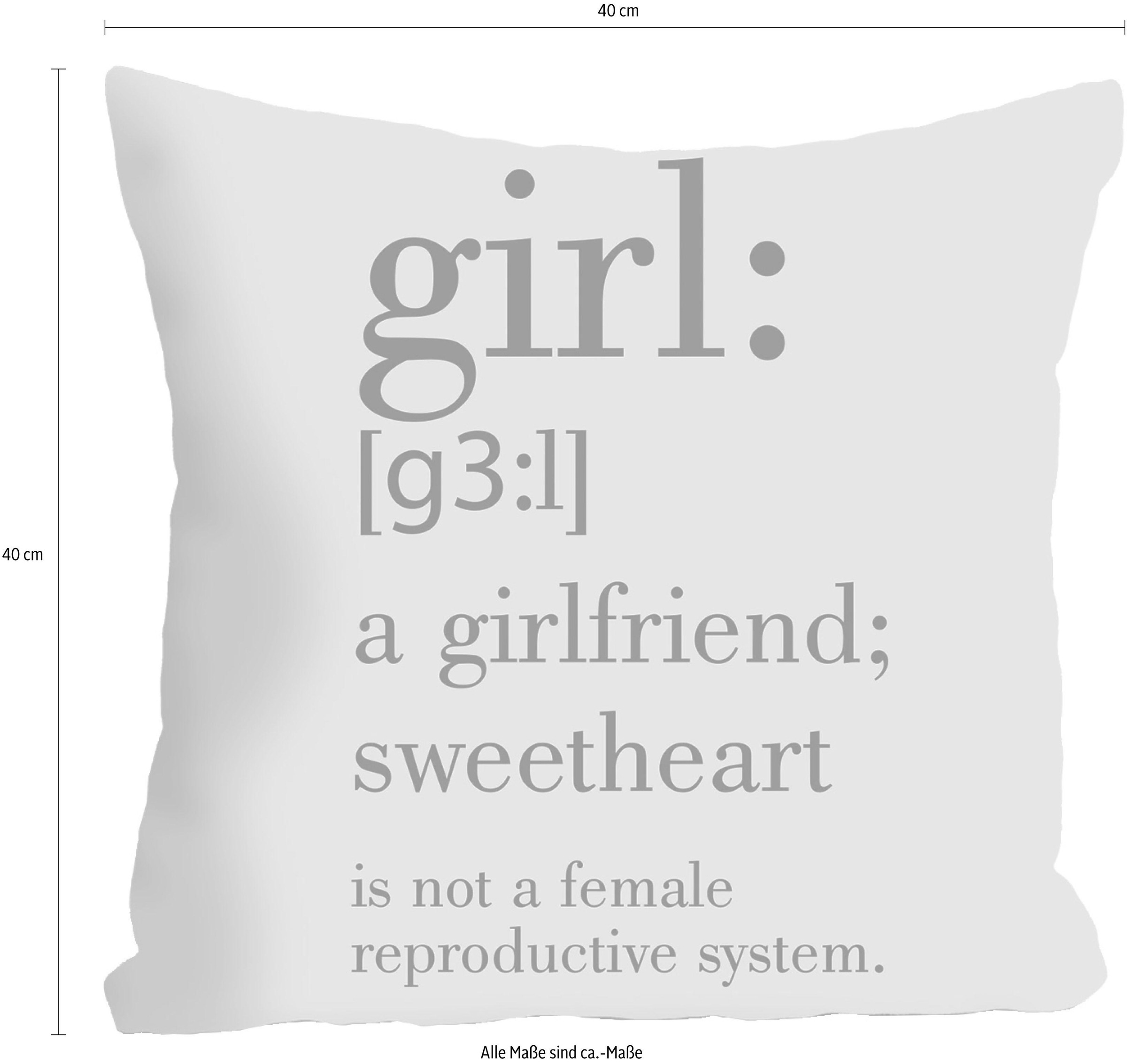 queence Coussin décoratif »»girl«« Kissenhülle ohne Füllung, 1 Stück