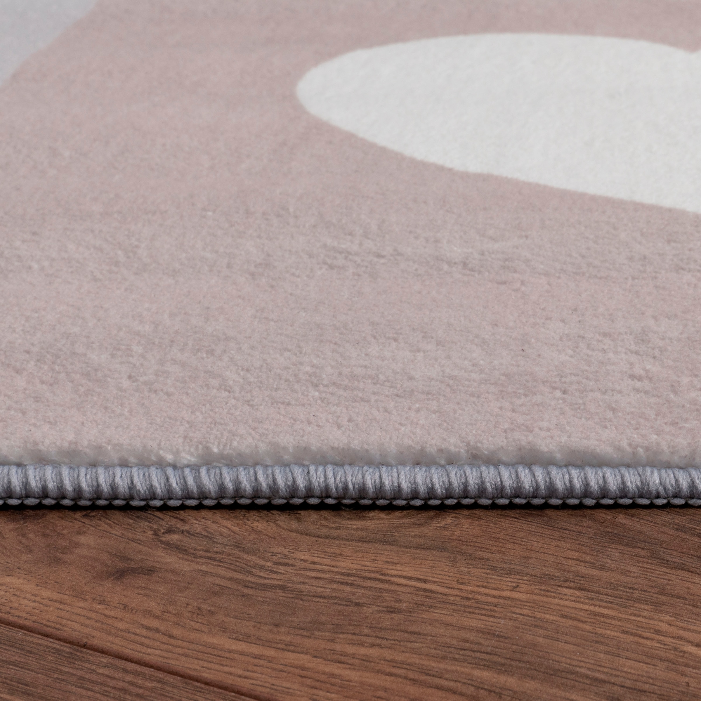 Paco Home Kinderteppich »Eliz 391« rund 12 mm Höhe Kurzflor, Spielteppich, Patchwork-Muster, Motiv Krone, Herz & Punkte