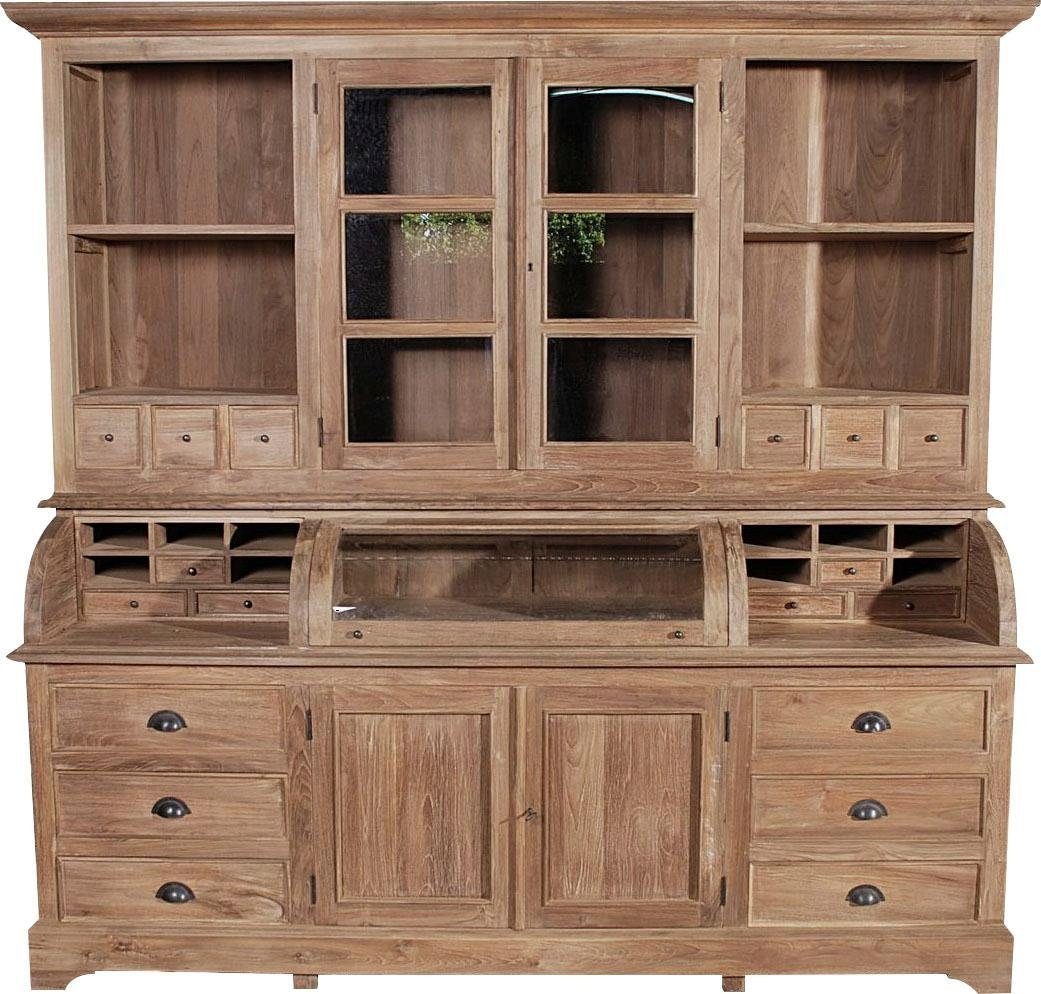 SIT Buffet »Lokrum aus recyceltem Teakholz mit 4 Türen und 18 Schubladen« Geschirrschrank mit Glasklappe und offenen Fächern