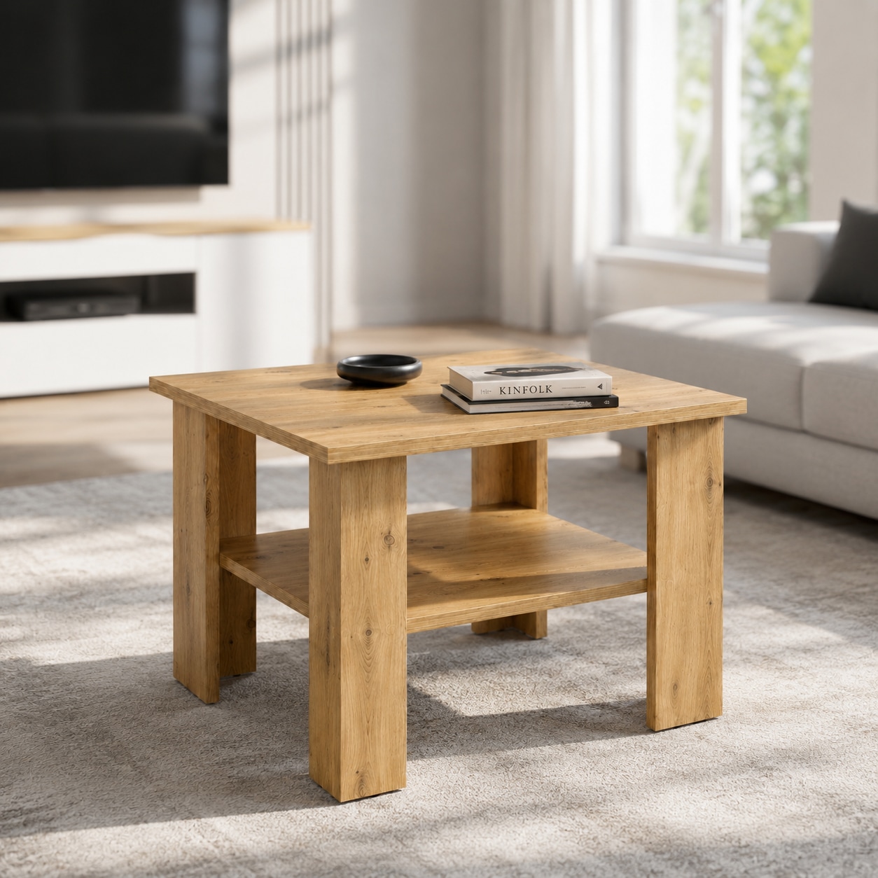 GOODproduct Table basse »CT 2 Wohnzimmertisch, Sofatisch, Beistelltisch, Kaffeetisch« Avec rangement, carré/rectangulaire, laqué blanc brillant ou décor Artisan