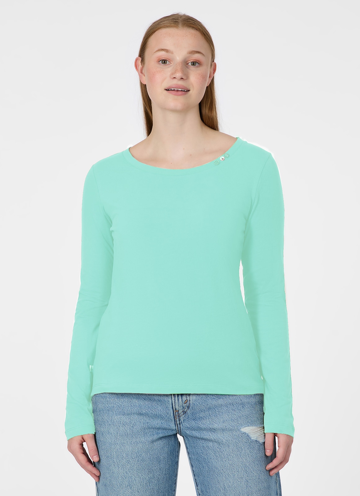 Ragwear T-shirt à manches longues »FLLORAH LONG GOTS« Bestseller aus Single Jersey mit softem Finish und Knöpfen