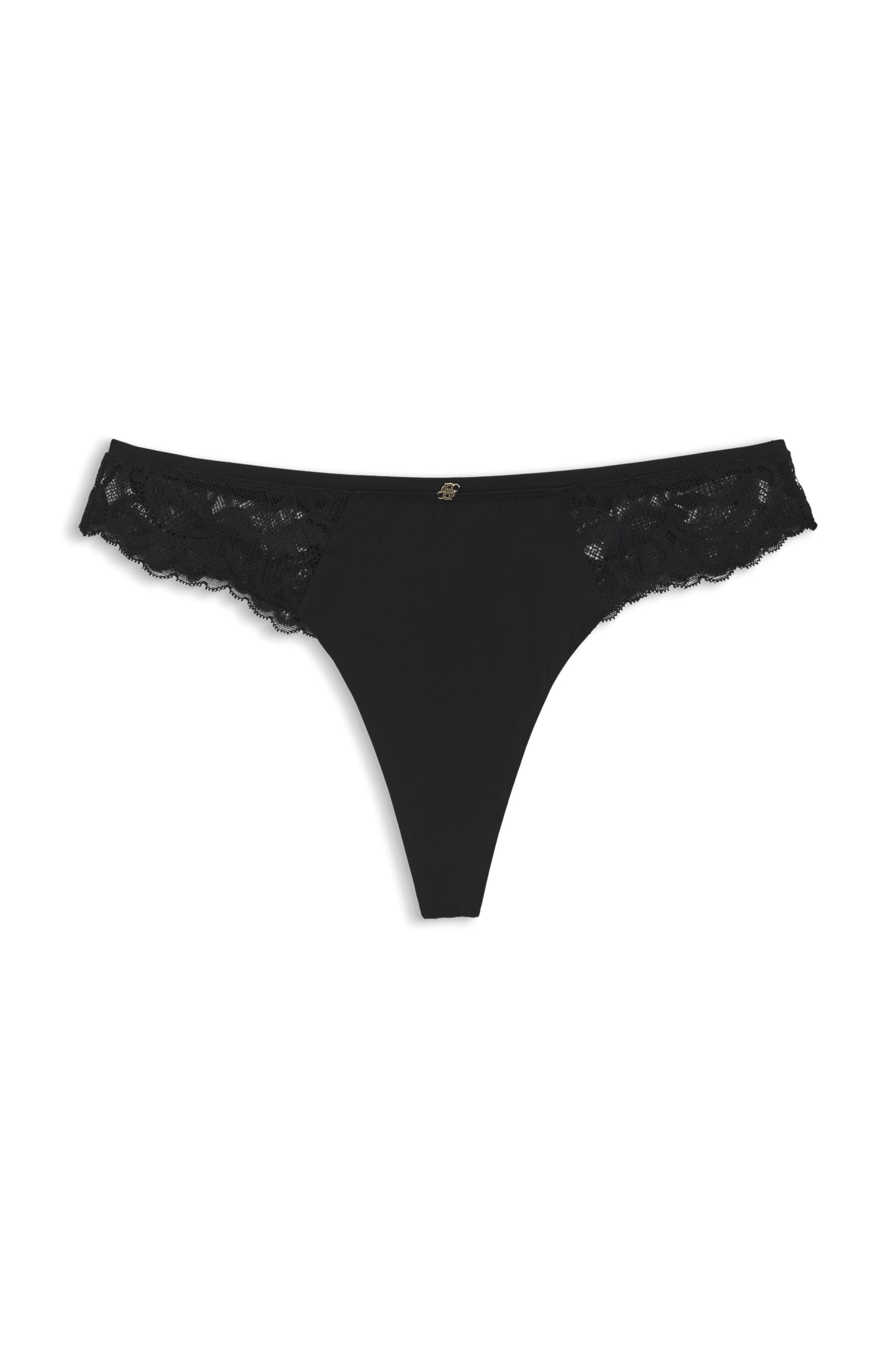 BOSS Tanga »BLOSSOM« en dentelle avec mesh plissé et pendentif doré