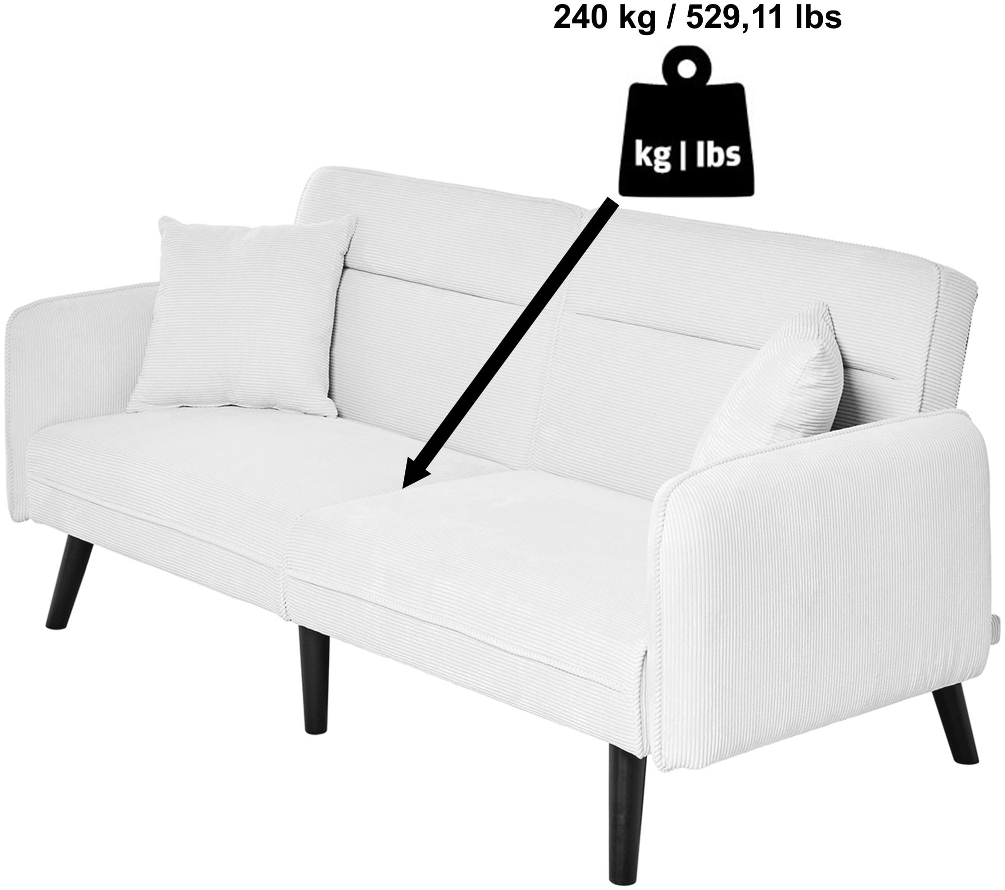 Jahnke Schlafsofa »CHILLAX LINE« mit Relax-und Schlaffunktion, inkl. Kissen, Breite 191 cm