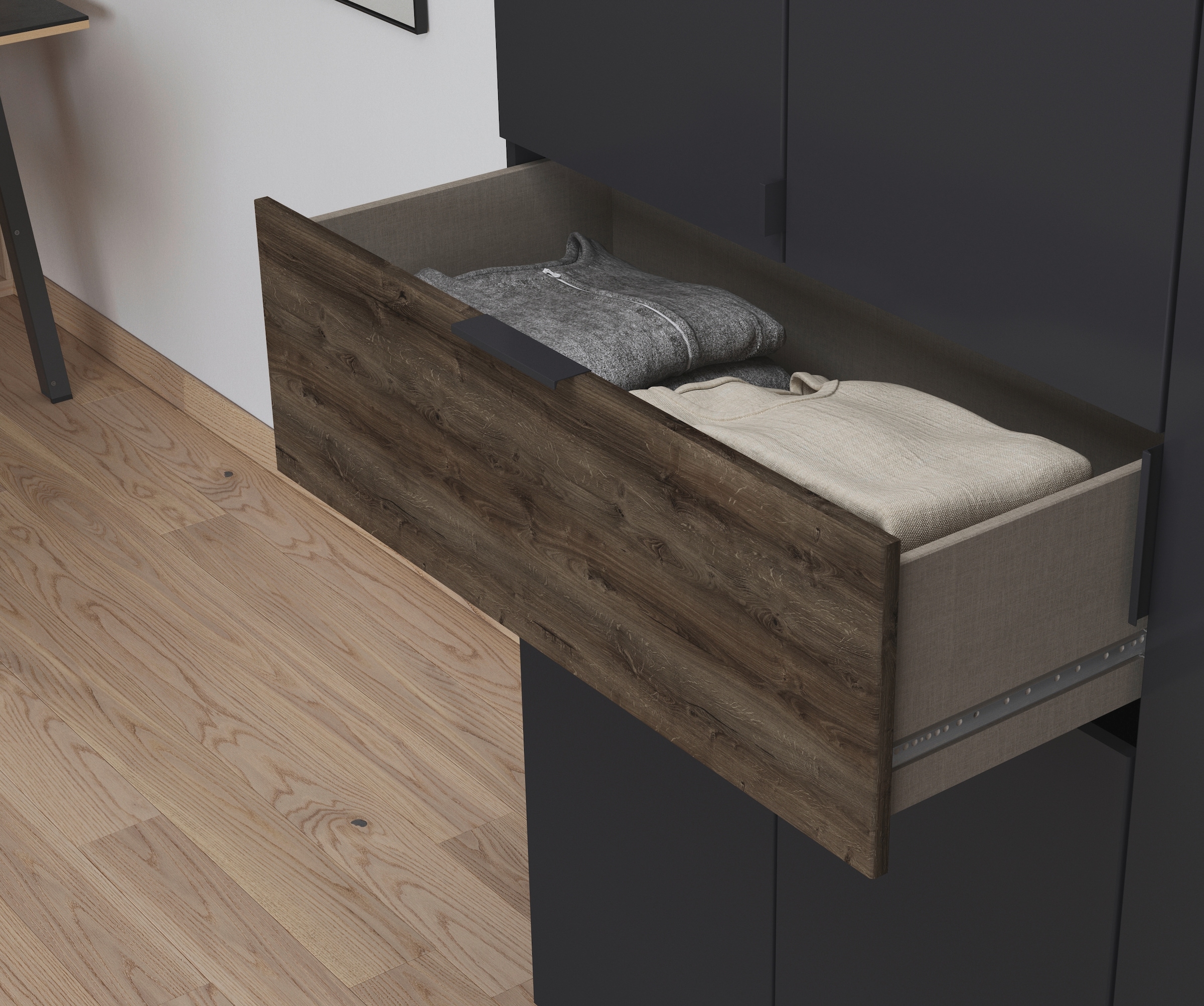 rauch Armoire à portes battantes »Kleiderschrank Schrank Garderobe Wäscheschrank TICAO« Tiroirs positionnables en hauteur de manière variable,  avec 2 tiroirs spacieux, beaucoup de rangement MADE IN GERMANY