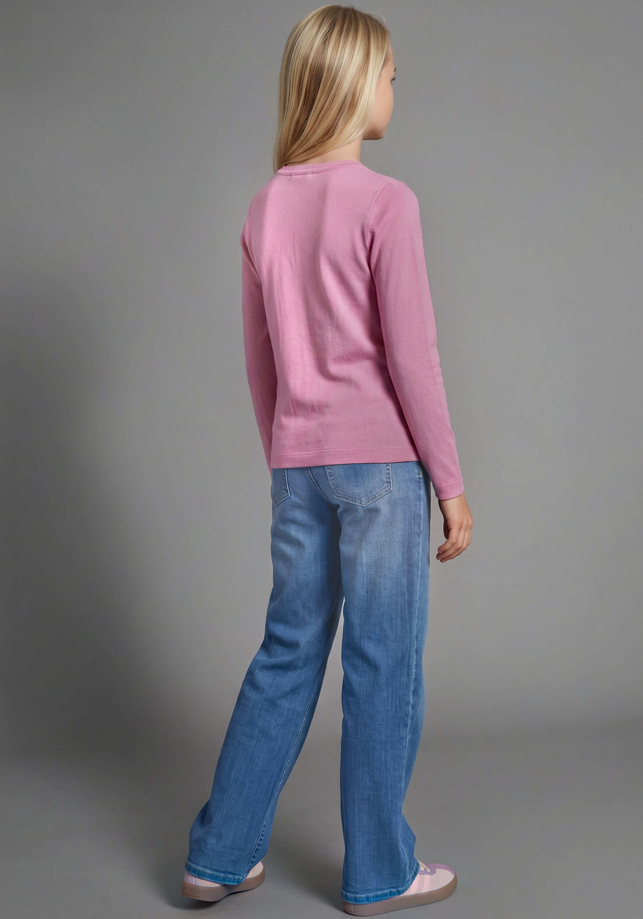 KIDSWORLD T-shirt à manches longues »Slogan Shirt: HONESTLY« à manches longues, style basique, col rond profond,
