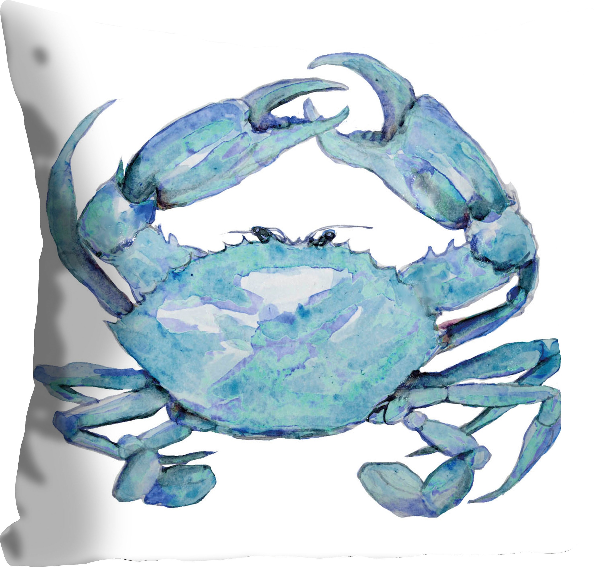 queence Coussin décoratif »Eileen« Kissenhülle,Krabbe,Blau,Weiss,Meeresmuster,Strand,Maritim,Sommer