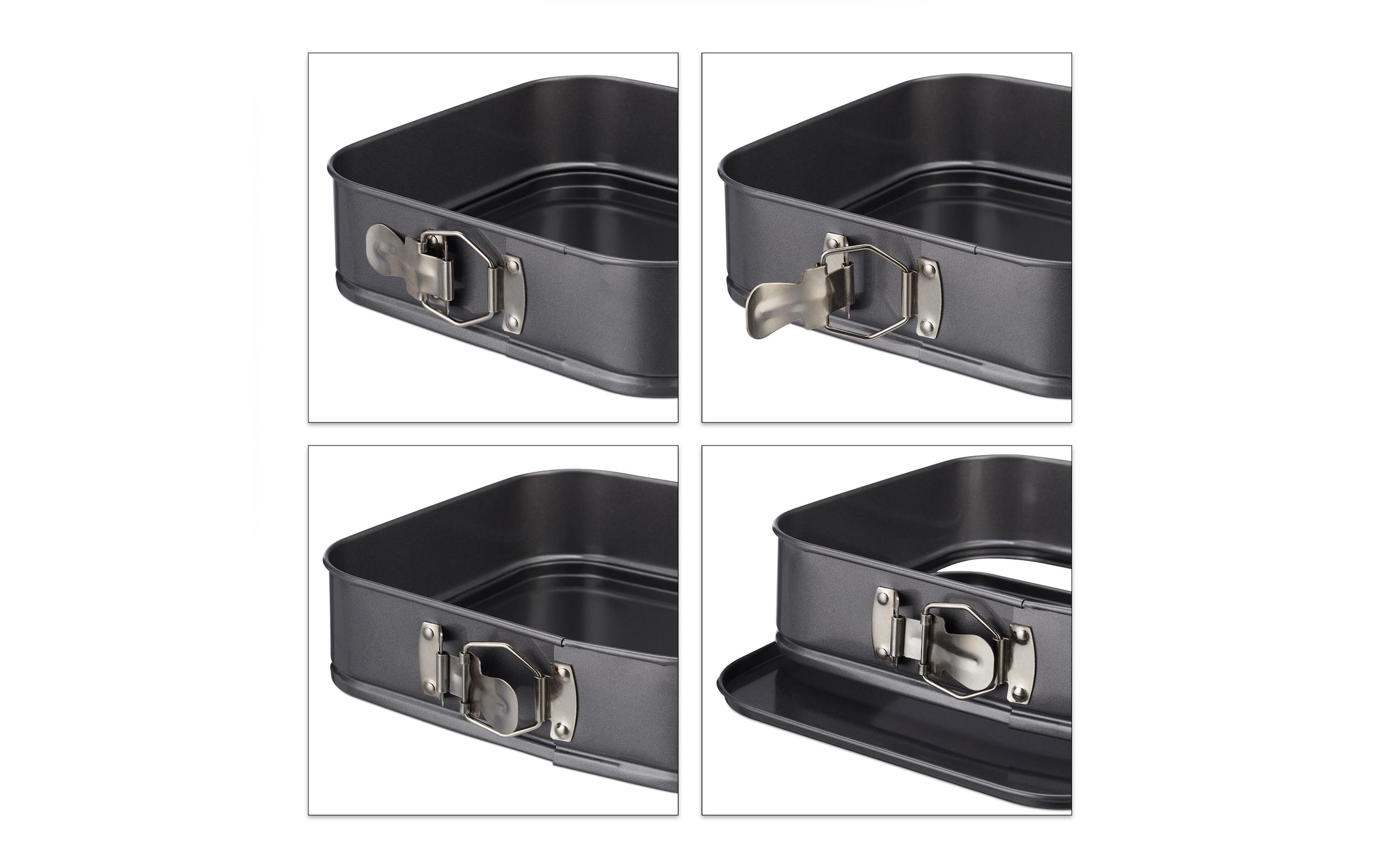 relaxdays Moule à charnière »Set 3-teilig Stahl eckig«