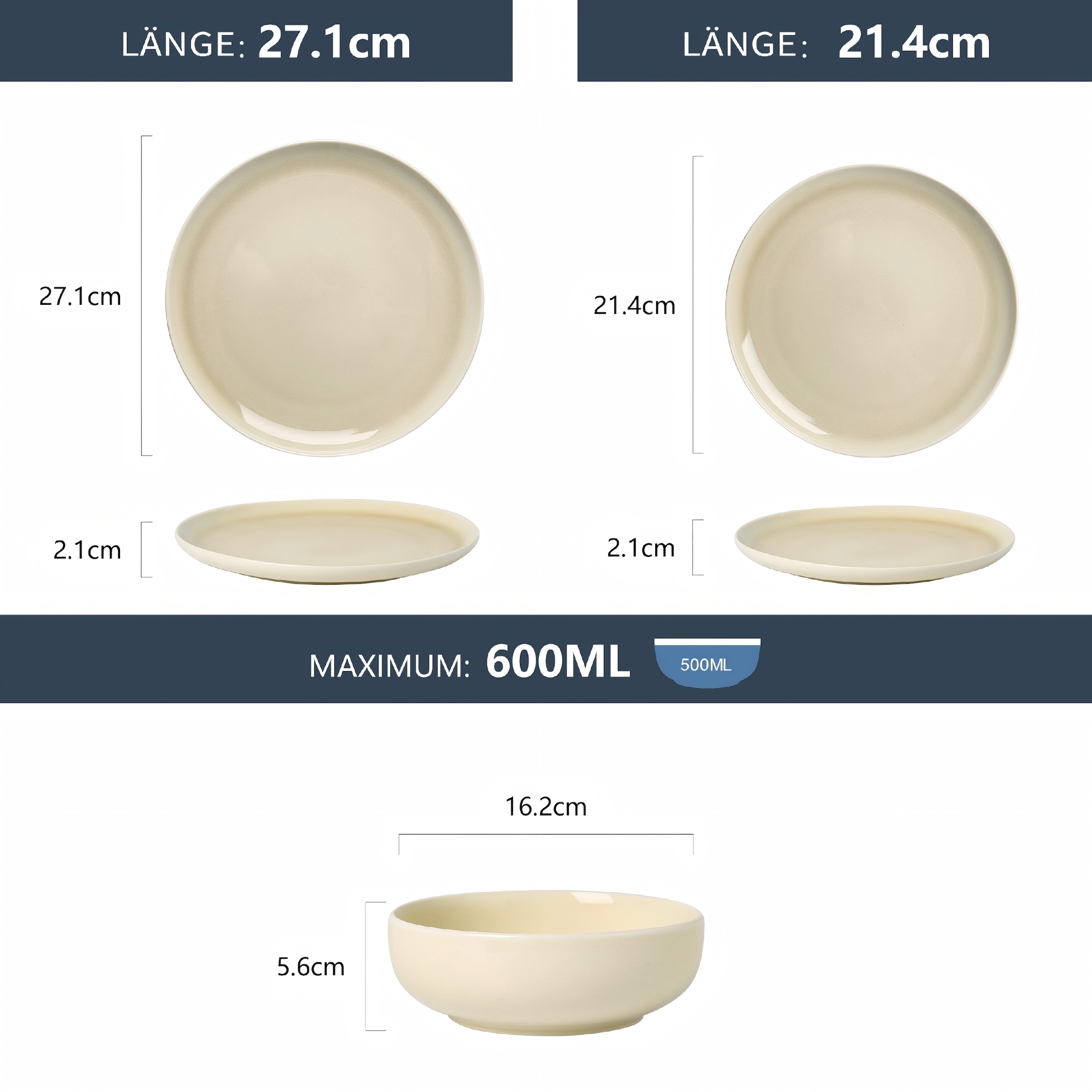 GOODproduct Geschirr-Set »Flett, mit Reaktivglasur« Teller Set, spülmaschinenfest und mikrowellengeeignet