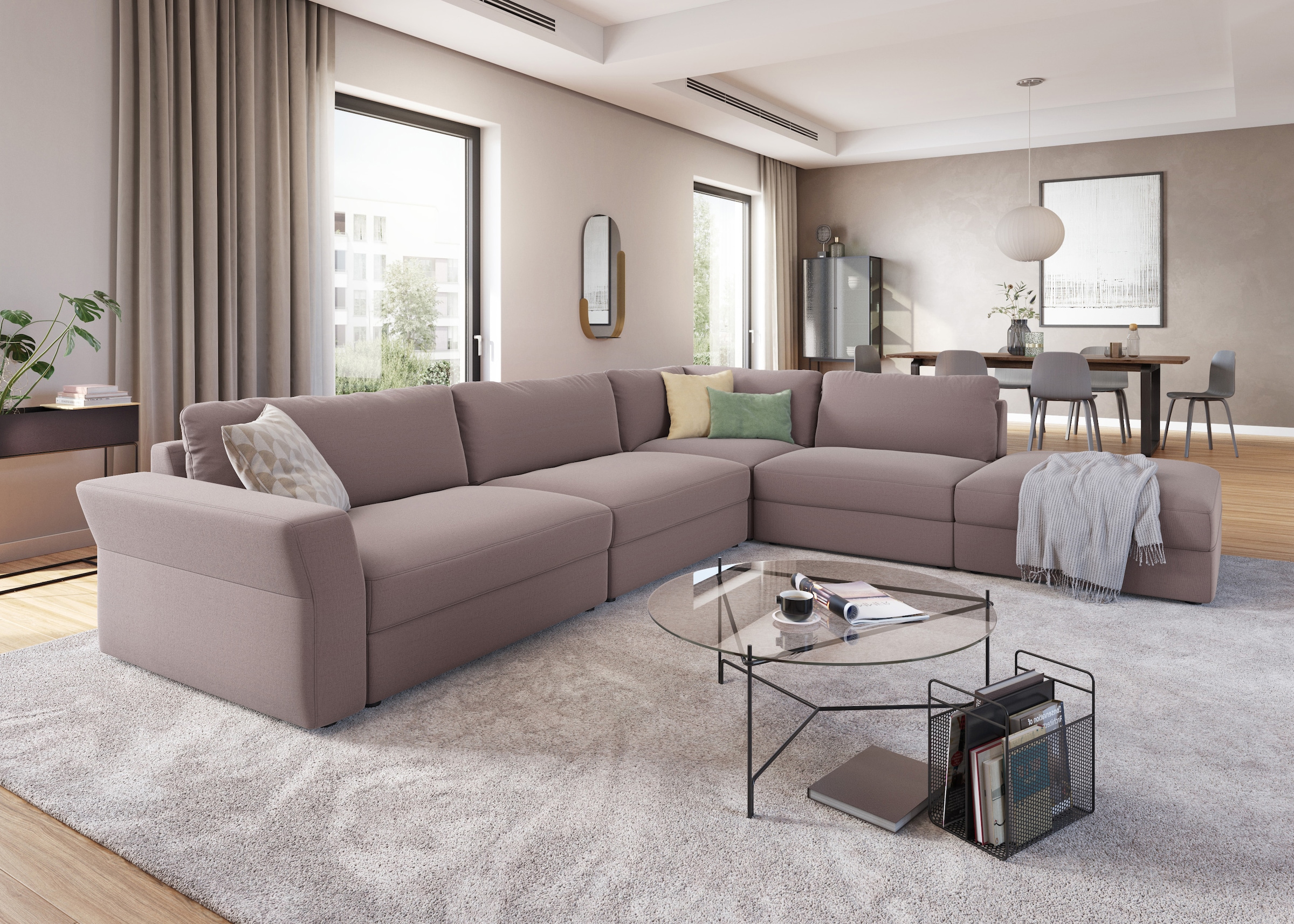 sit&more Ecksofa »Cadabra L-Form« Breite 356 cm, mit Sitztiefenverstellung