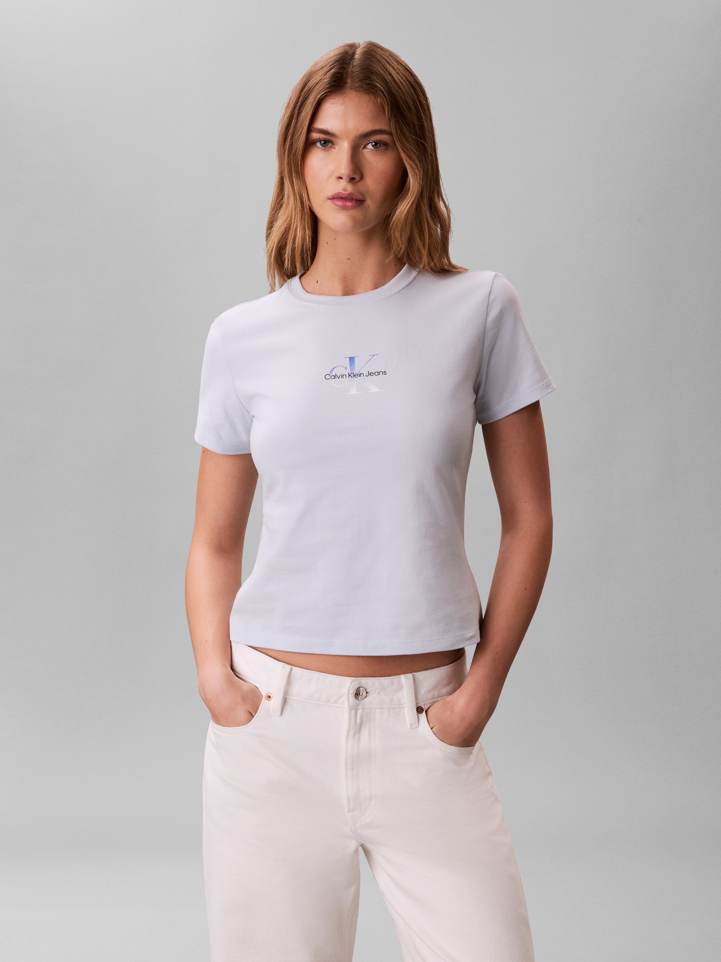 Calvin Klein Jeans T-Shirt »GRADIENT MONOLOGO SLIM TEE« Regular fit mit Rundhalsausschnitt