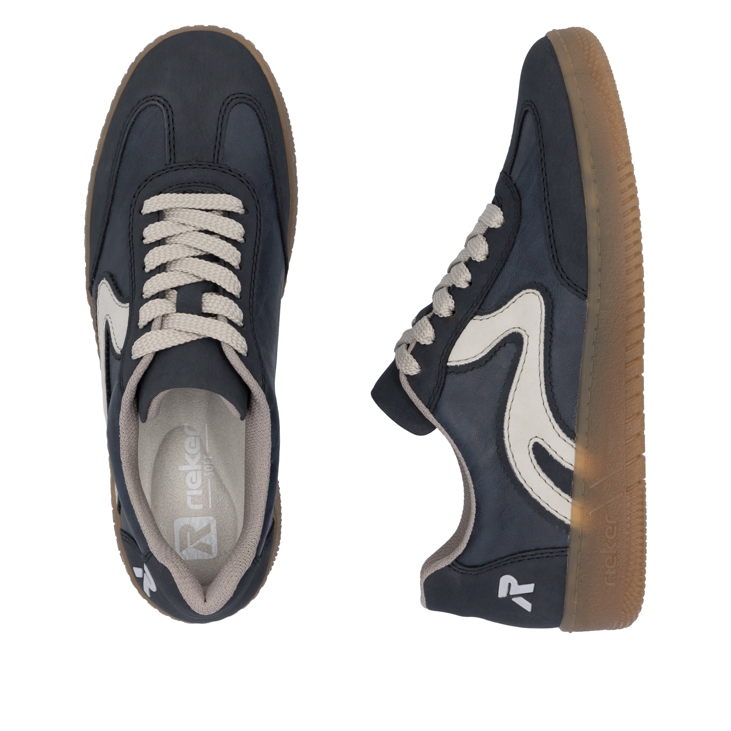 RIEKER Sport Plateausneaker  , Freizeitschuh, Halbschuh, Schnürschuh in veganer Verarbeitung