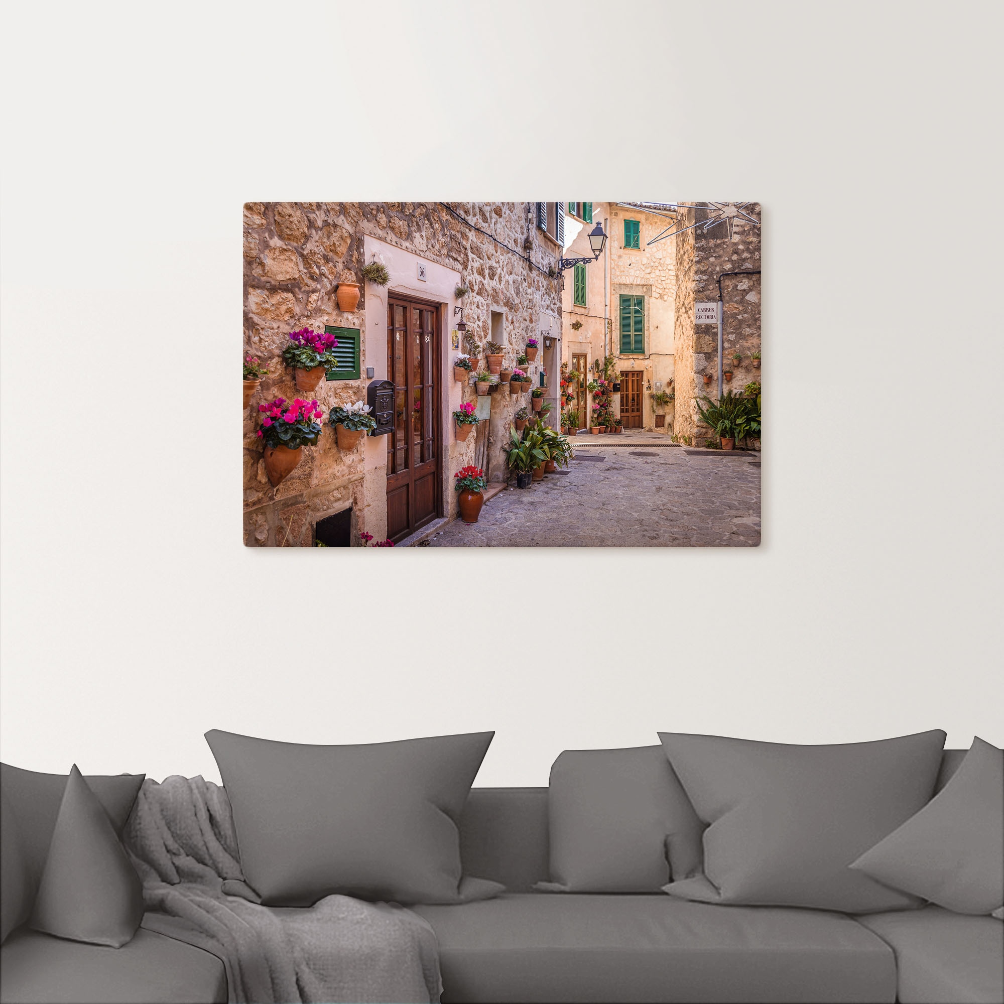 Artland Leinwandbild »Altstadtgasse in Valldemossa II« Mallorca 1 Stk. tlg. auf Holzrahmen gespannt