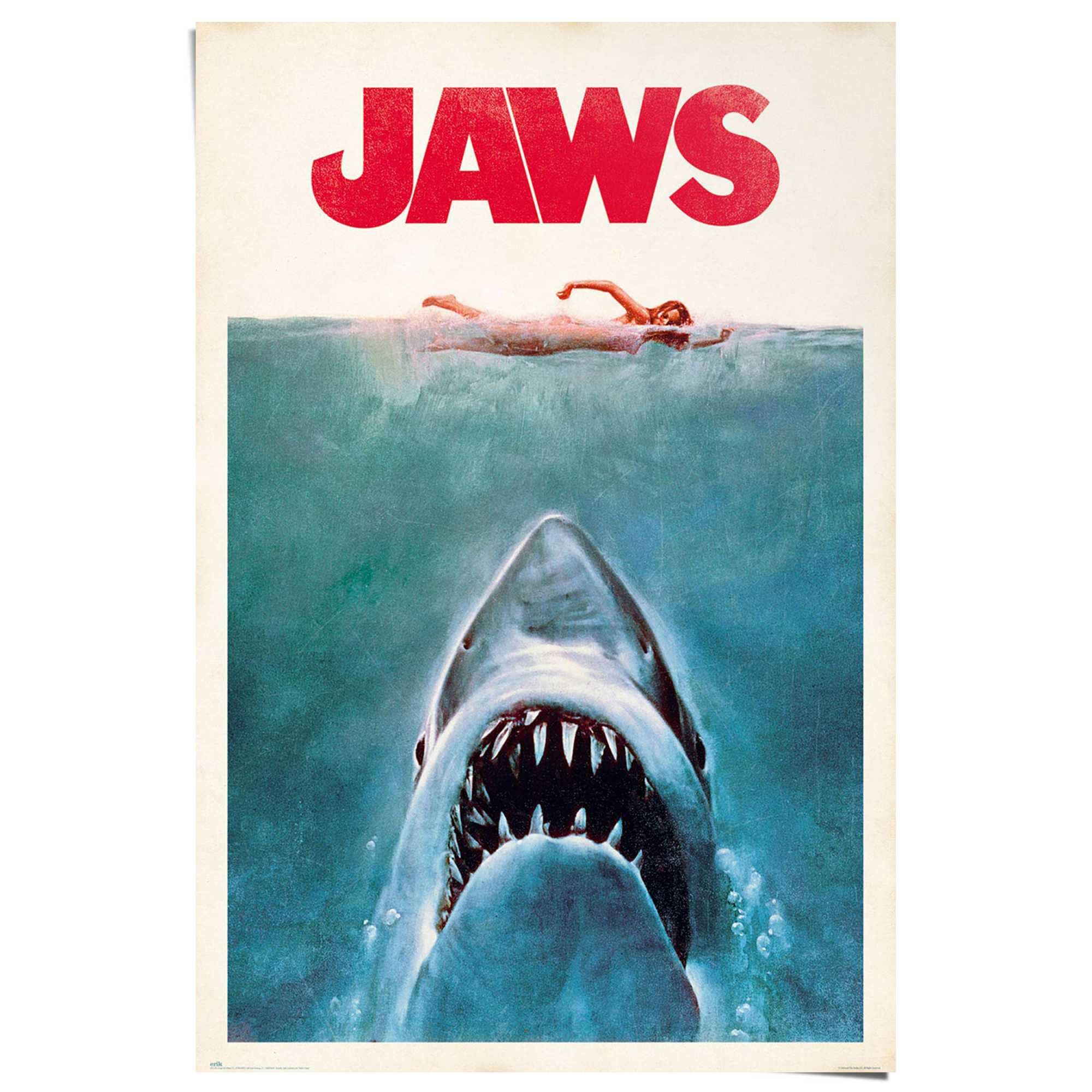 Reinders! Poster »Jaws« 1 Stk. tlg. Hobbyraum - Blau - Bilderdruckpapier - Film und Fernsehen - 61x91,5 cm