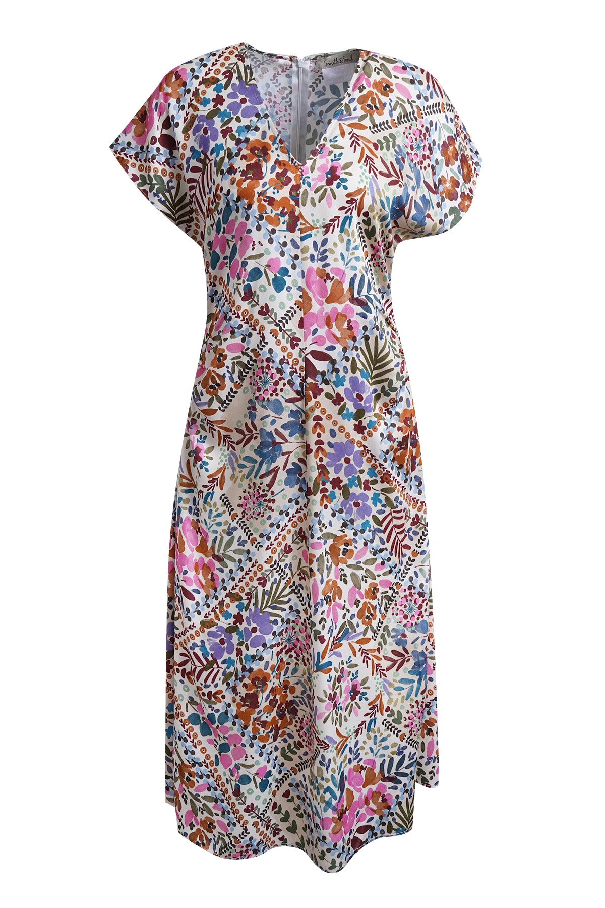 Smith & Soul Robe midi Poches pour les mains avec imprimé intégral, col en V