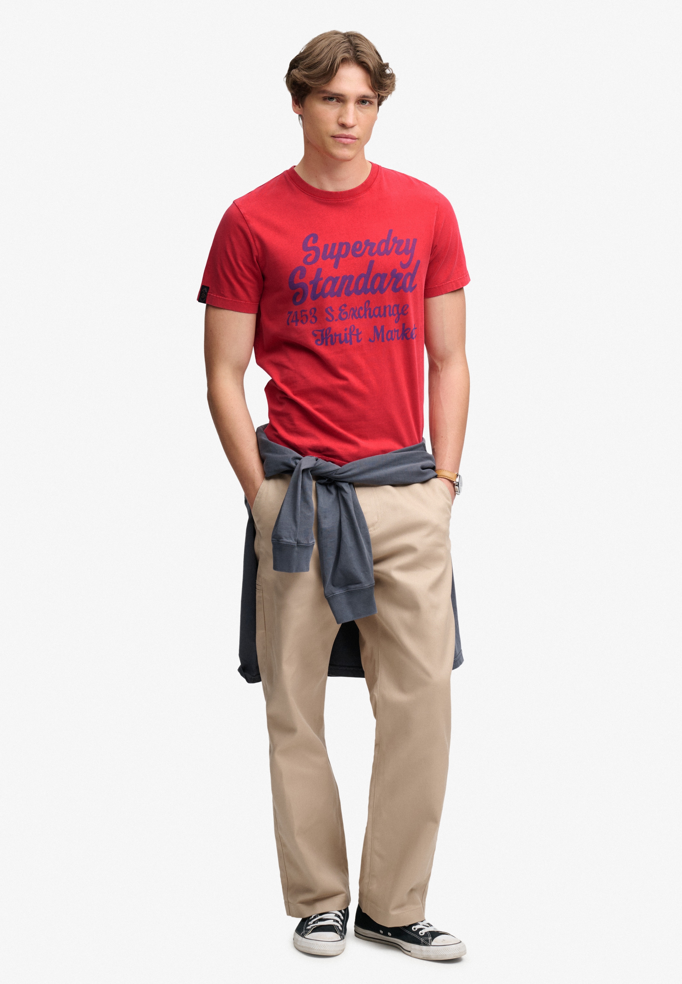 Superdry Shirt à col rond »VINTAGE SCRIPT TEE« coton, coupe décontractée