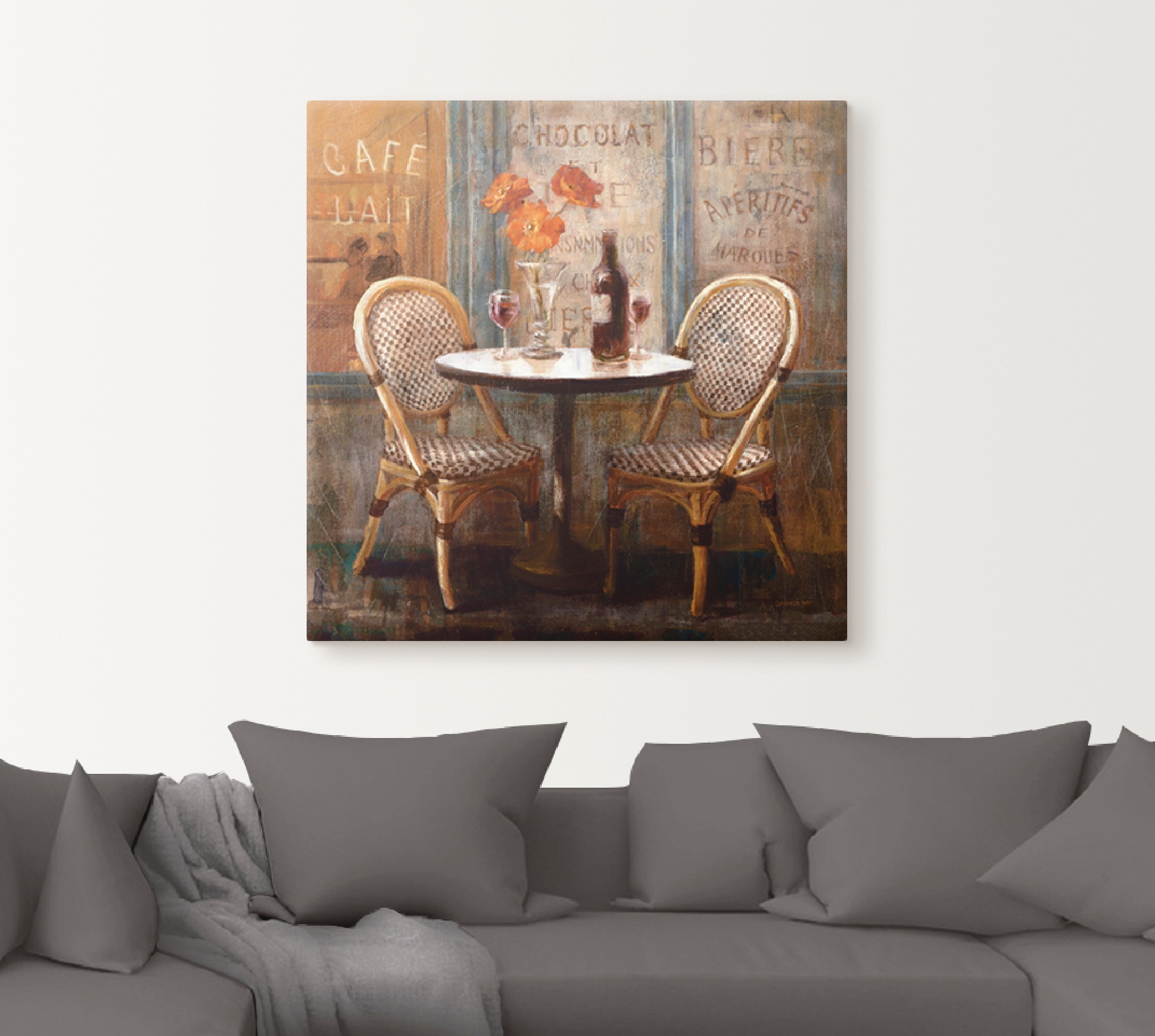 Artland Leinwandbild »Triff mich im Cafe I« Restaurant & Cafés 1 Stk. tlg. auf Holzrahmen gespannt