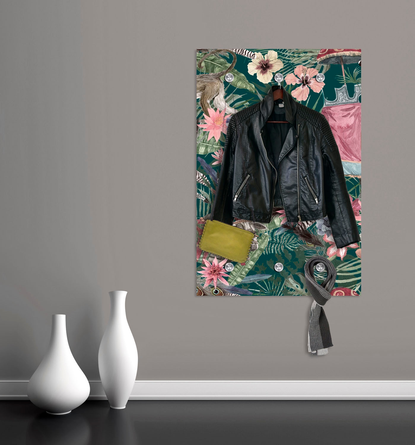 queence Barre de penderie »Dschungel« mit 6 Haken, 80 x 120 cm