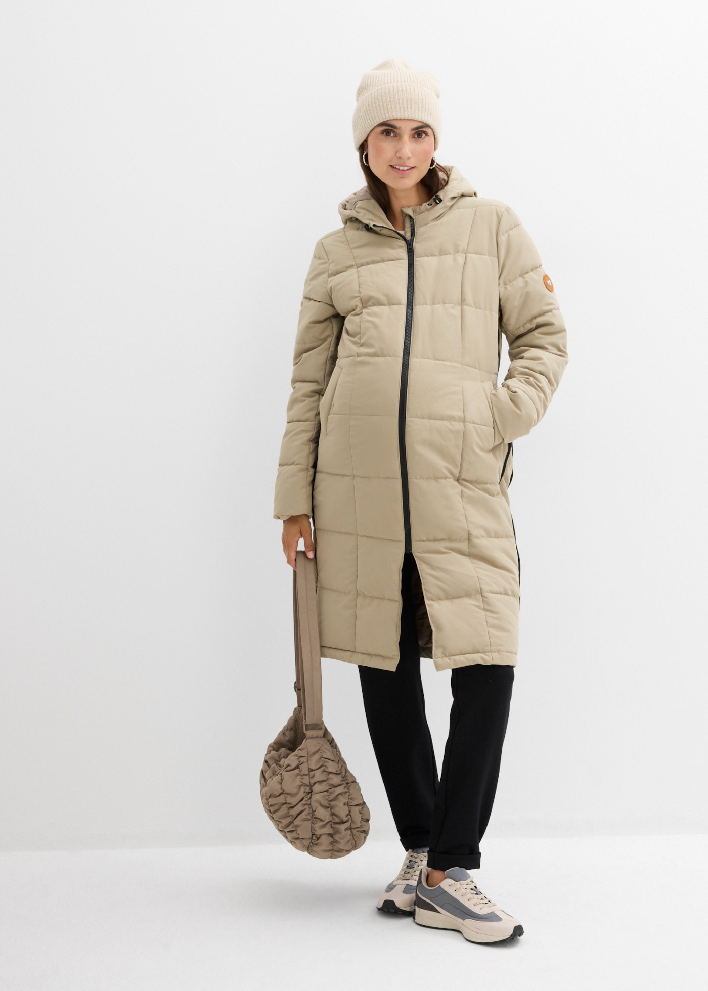 bonprix Manteau de grossesse en manteau matelassé, avec insert amovible à capuche, coupe régulière