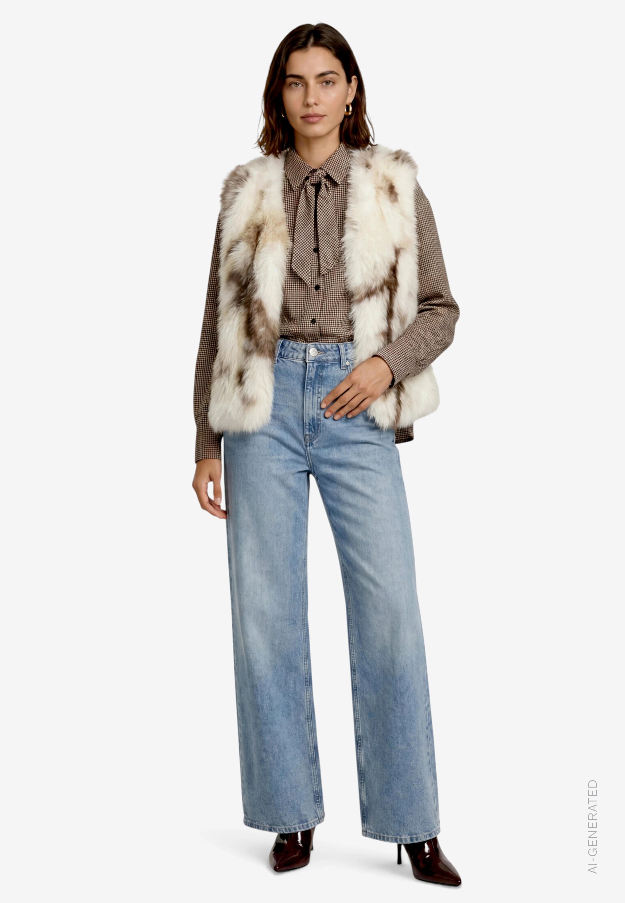 Zero Gilet en imitation fourrure Veste en fausse fourrure avec imprimé animal