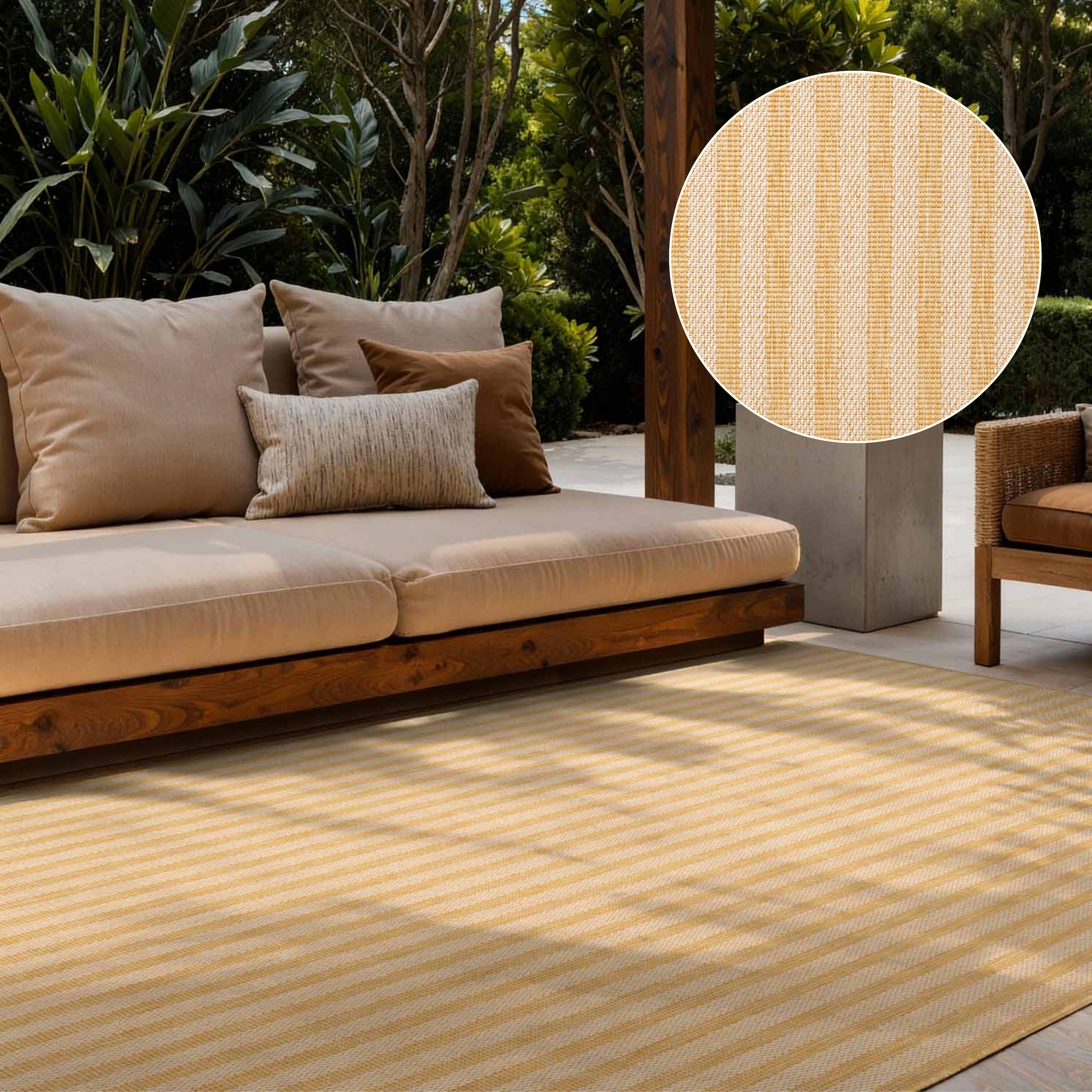 Ted Baker Teppich »Linley , Wendeteppich« rechteckig 8 mm Höhe Designteppich, Wetterfest, Pflegeleicht, Modern, Wohnzimmer, Terrasse