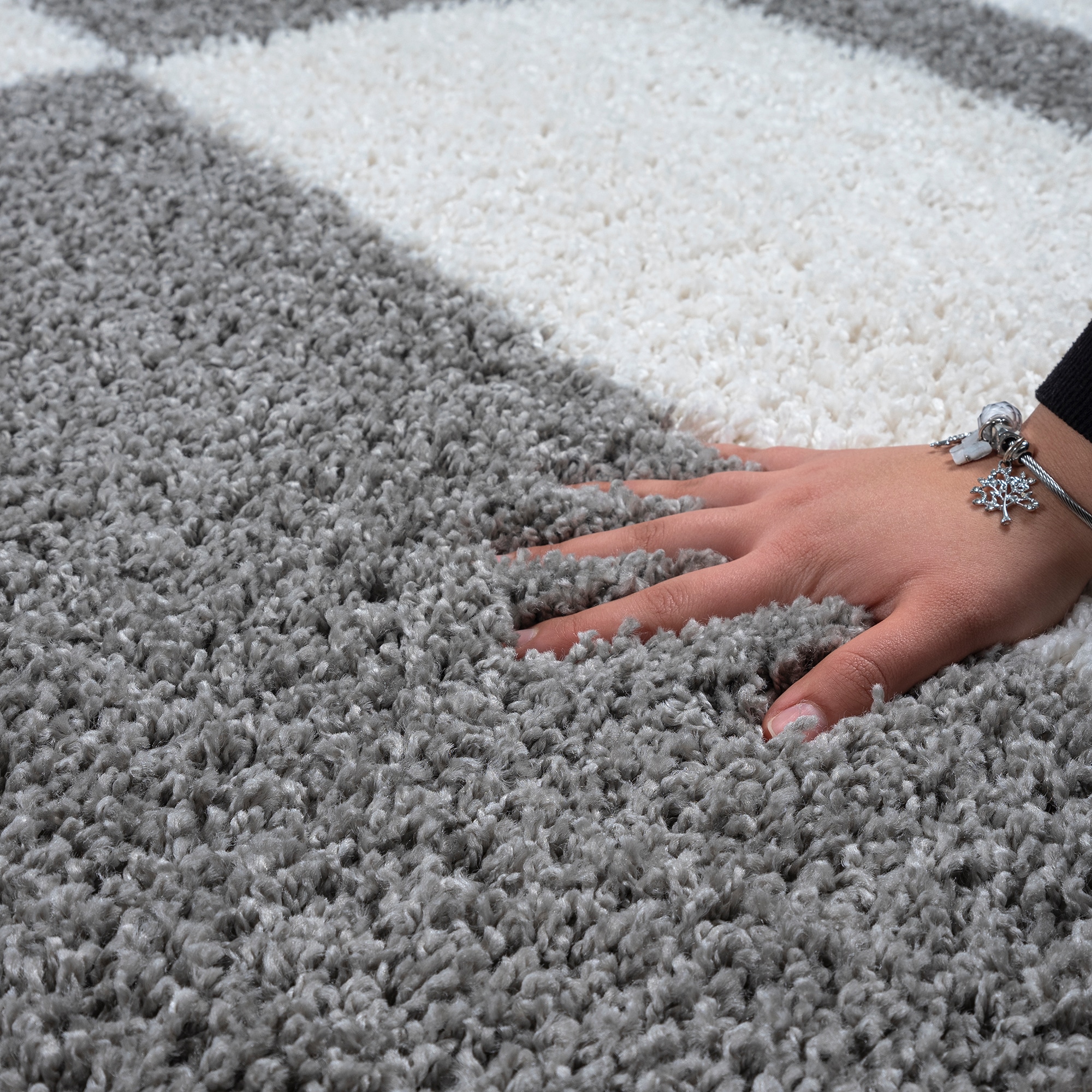 Sanat Hochflor-Teppich »Milano 1254  , auch als Läufer und in Rund« rund 30 mm Höhe Langflor, Shaggy, Wohnzimmer, Schlafzimmer, fussbodenheizungsgeeignet