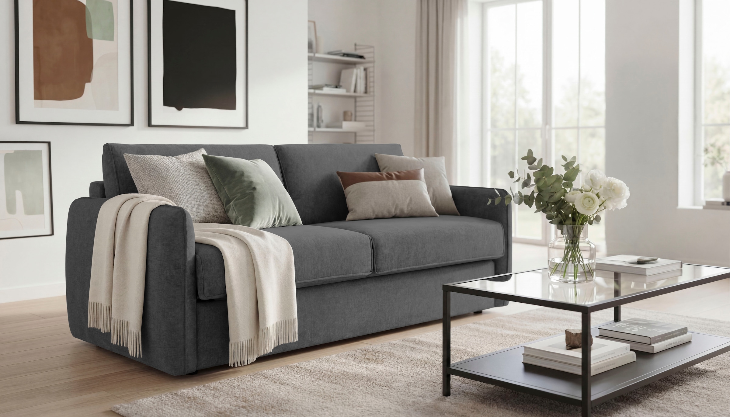GOODproduct Schlafsofa »Bergamons« 2-Sitzer, mit Dauerschlaffunktion, inkl. Federkernmatratze, Lattenrost