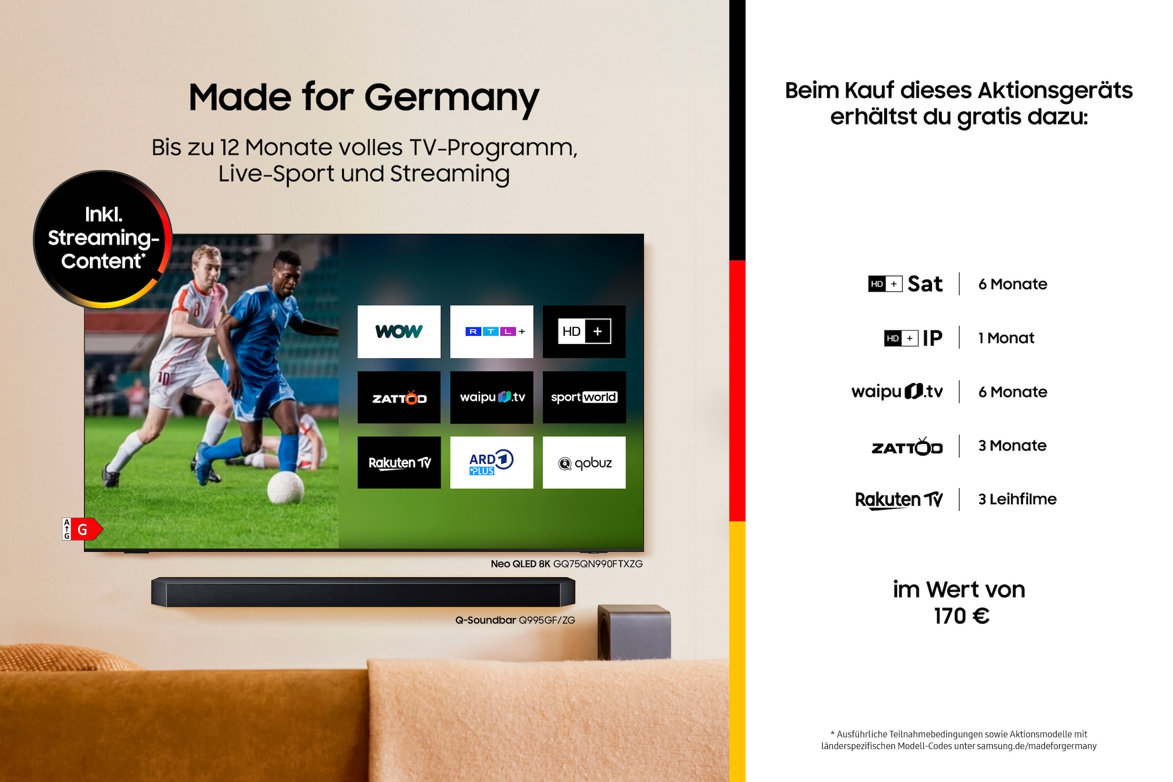 Samsung LED-Fernseher »GU43U7099FU« 108 cm/43 Smart-TV Crystal UHD, Q-Symphony, Dolby Surround Sound, Triple Tuner, Smart-Hub