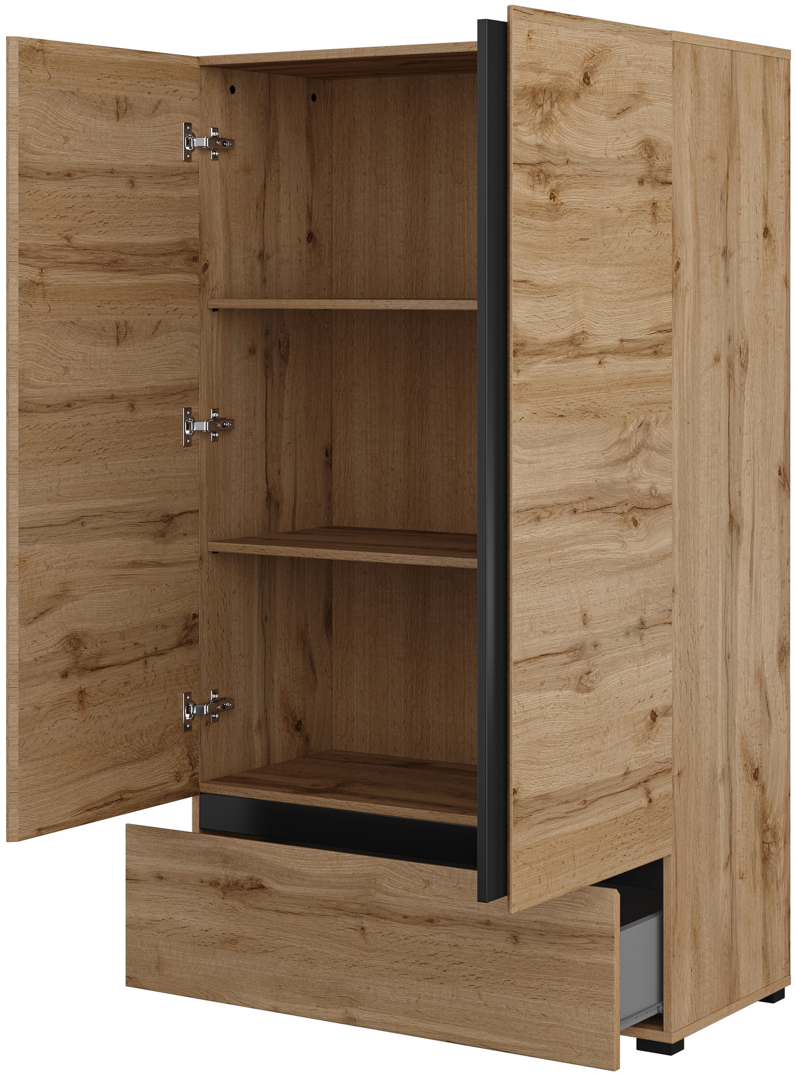 Home affaire Armoire à linge »Cross, moderner griffloser Kleiderschrank« Mehrzweckschrank, Drehtürenschrank mit 1 Schublade, 3 Farben verfügbar