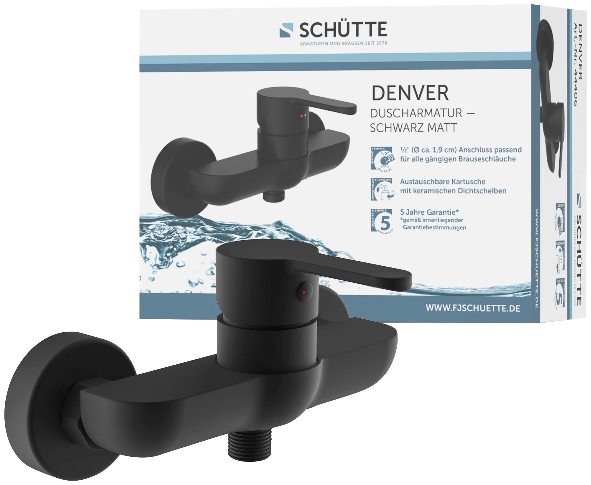 Schütte Badarmatur »3-teilige Serie DENVER« Set,  geräuscharm, Marken-Mischdüse