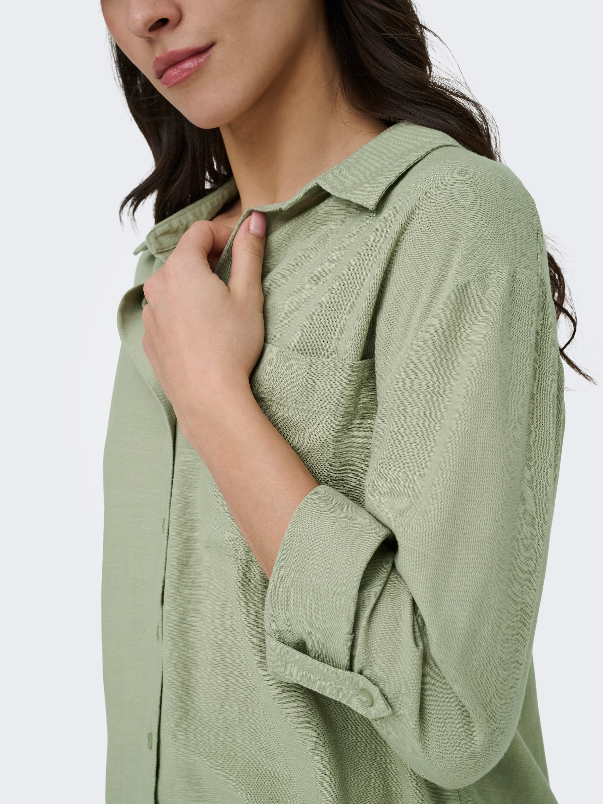 JDY Blouse chemise »JDYCAYA LINEN LOOSE L/S SHIRT WVN DIA« avec lin