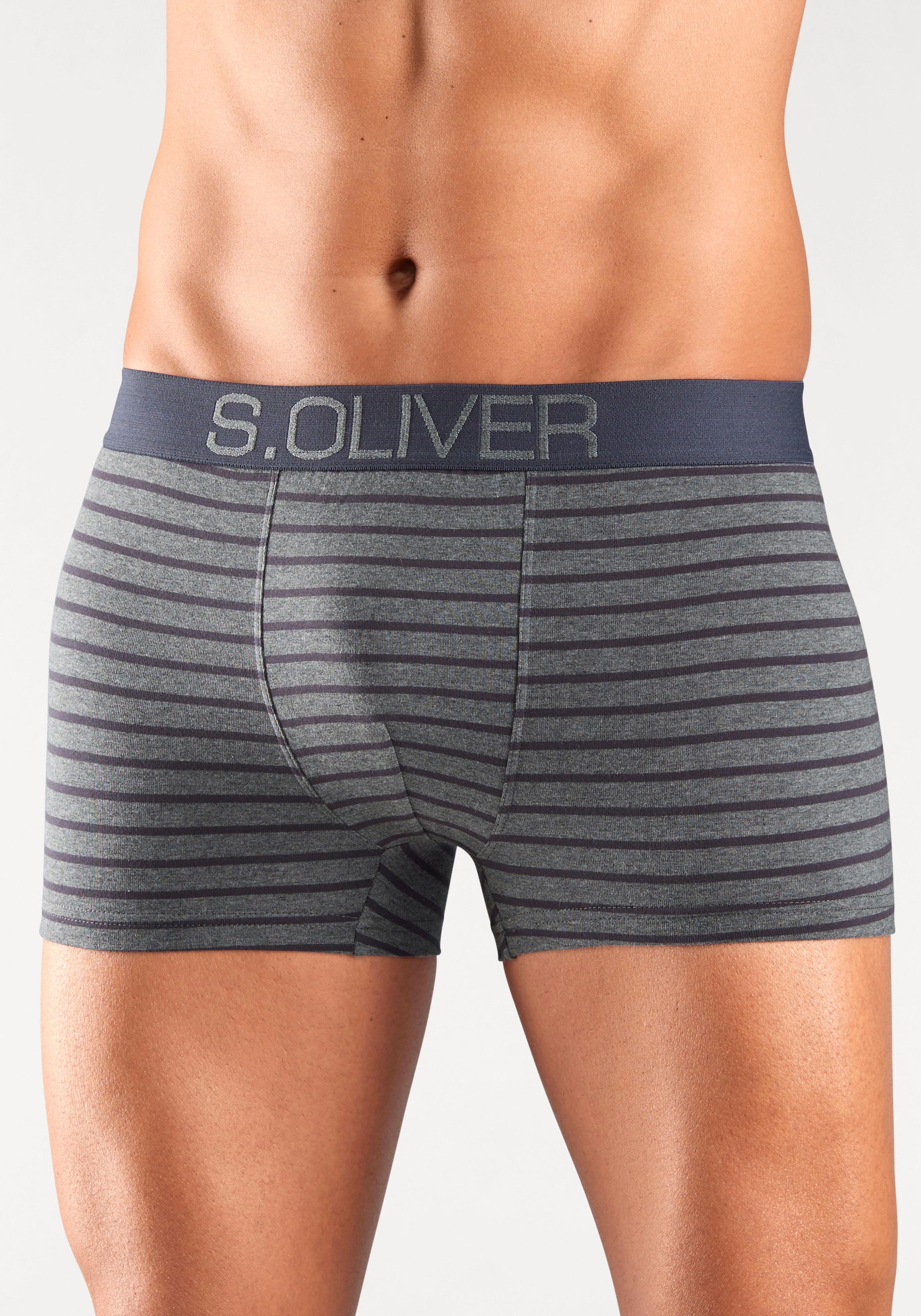 s.Oliver Boxer »Boxershorts für Herren« Paquet, 4 cuis mit kontrastfarbenem Webbund