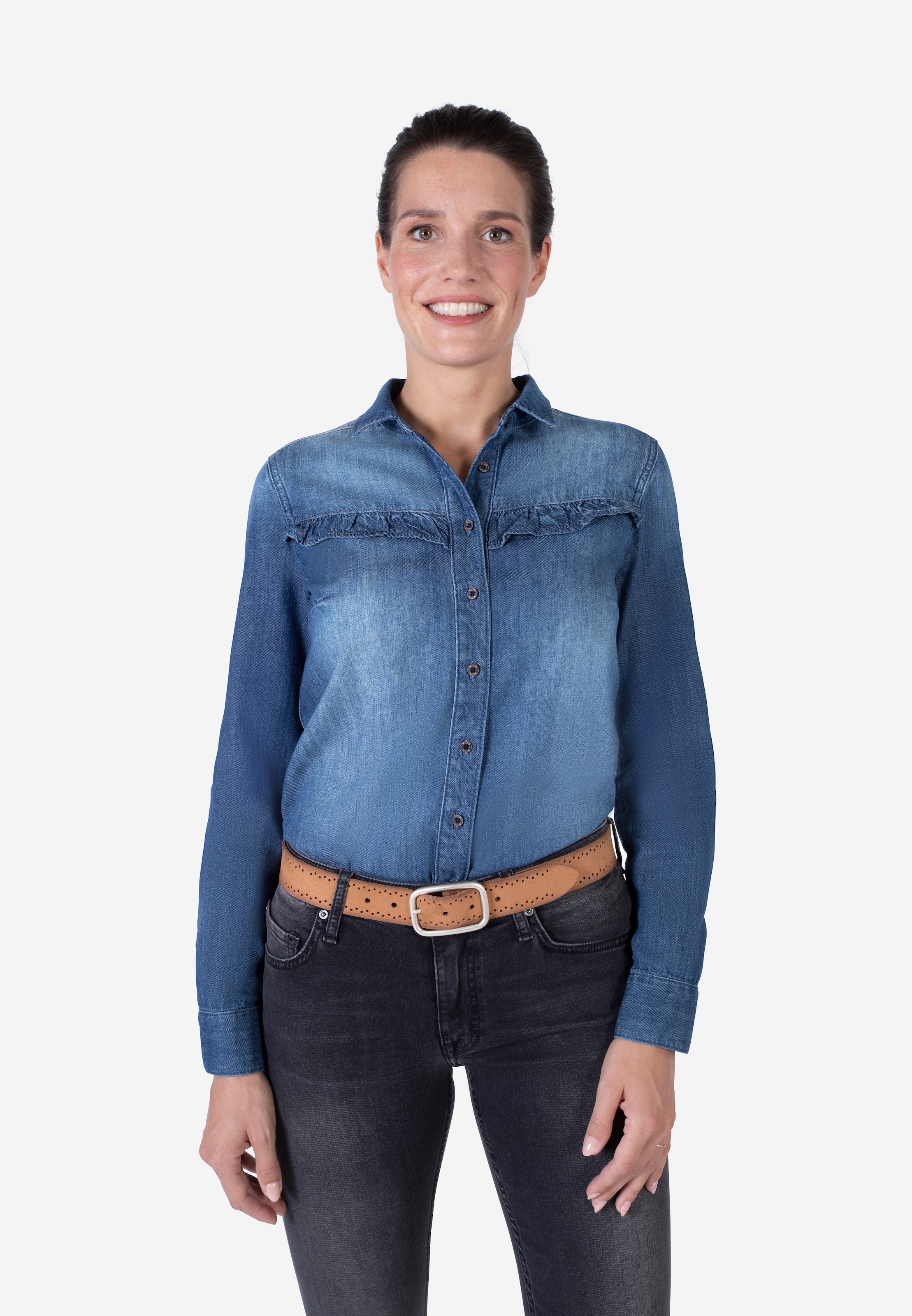 MUSTANG Ceinture en cuir Robustes, genarbtes Rindsleder mit Lochstanzung, 3,5 cm