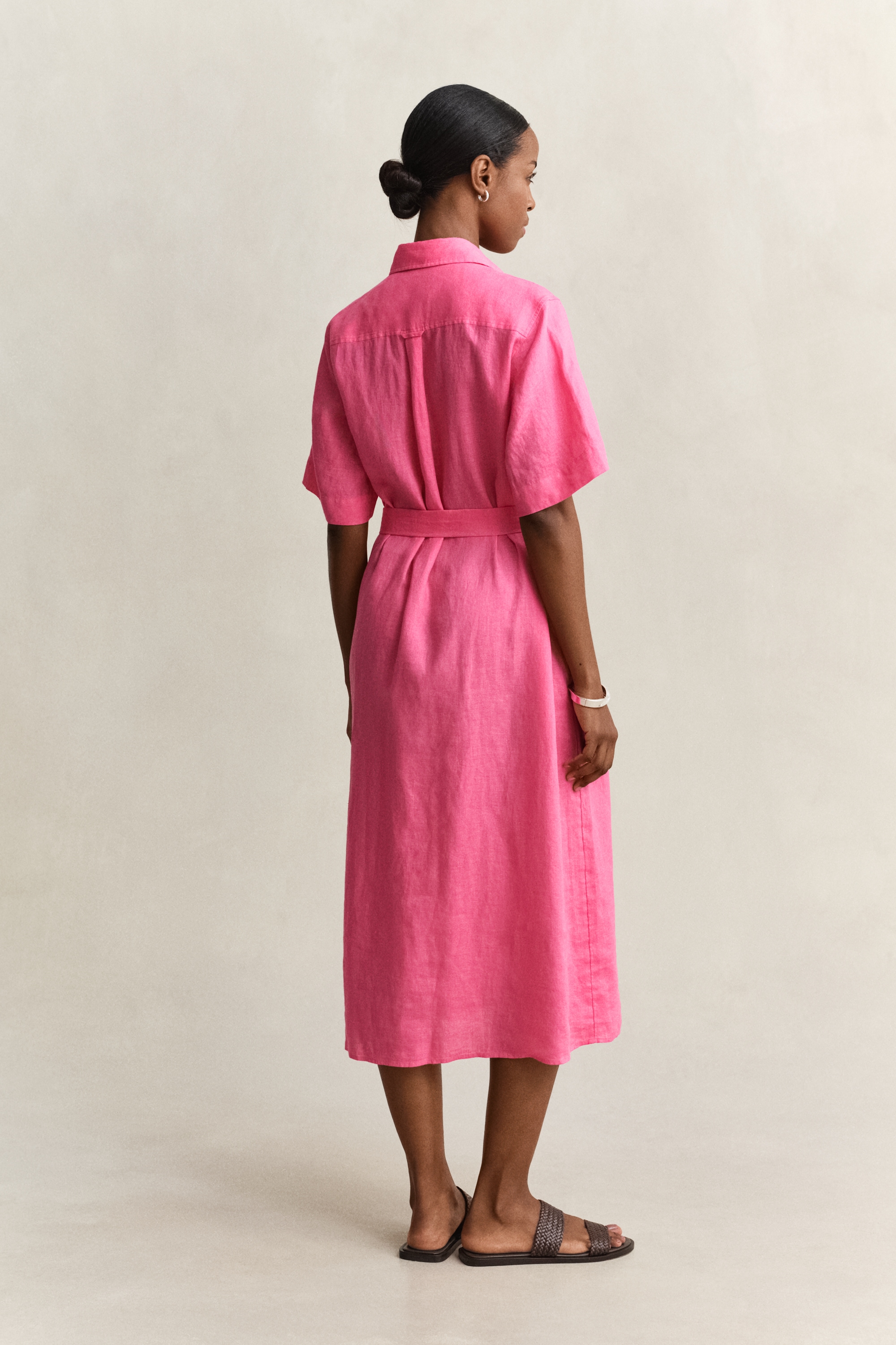 Gant Robe chemisier »LINEN« Sans poche coupe régulière avec ceinture à nouer