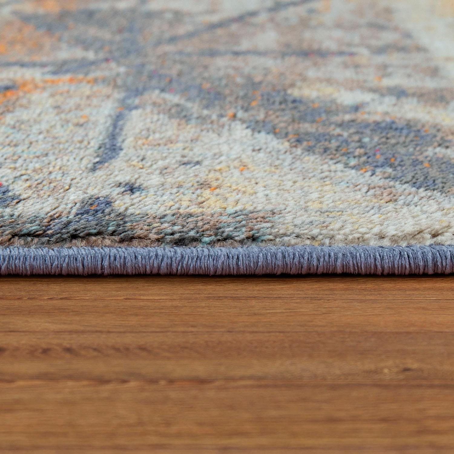 Paco Home Teppich »Jazz 705« rechteckig 14 mm Höhe Kurzflor, modernes geometrisches Design und Used-Look