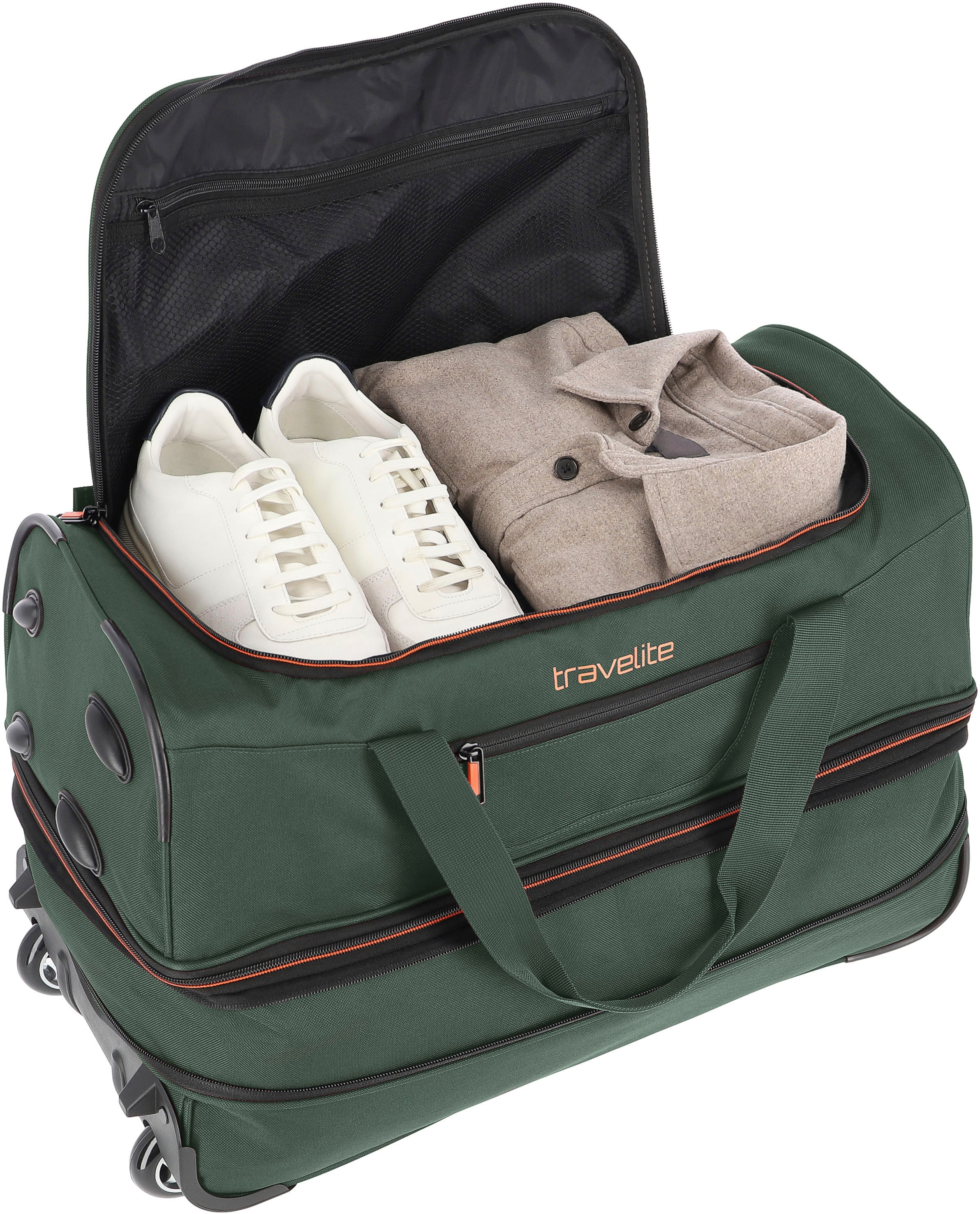 travelite Reisetasche »BASICS, verschiedene Grössen und Farben« Duffle Bag Reisegepäck Sporttasche Reisebag mit Trolleyfunktion