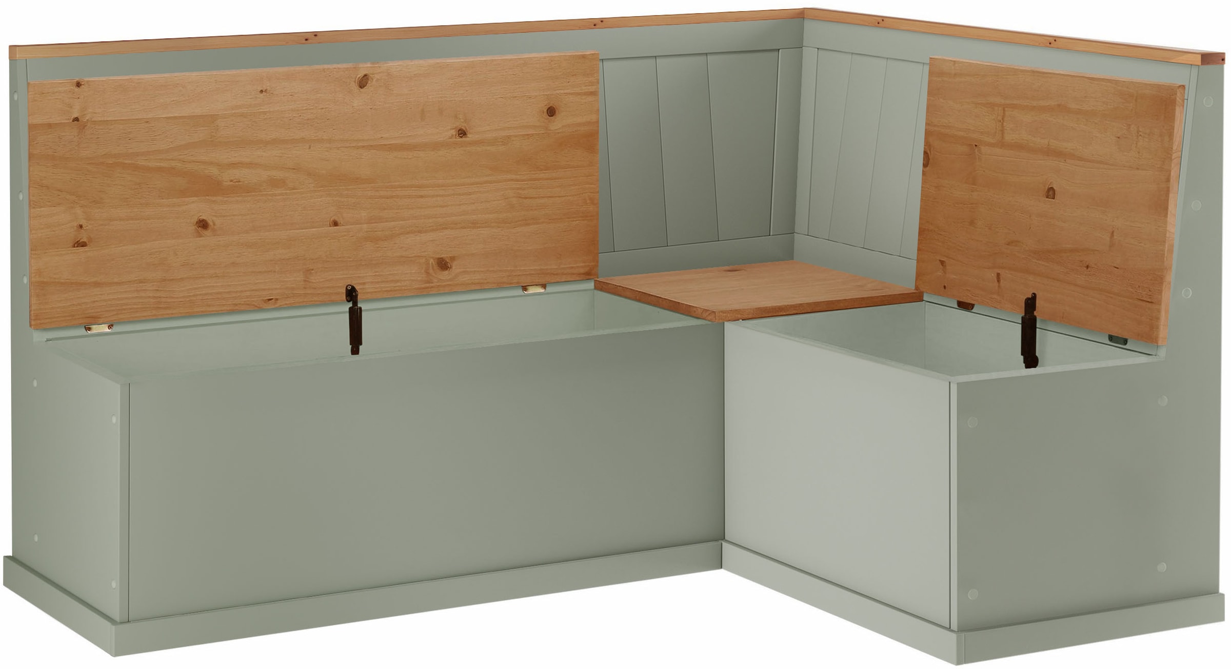 GOODproduct Banc d'angle »Sara« aus massivem Kiefernholz, Paneel Rückenlehne, zwei Breiten