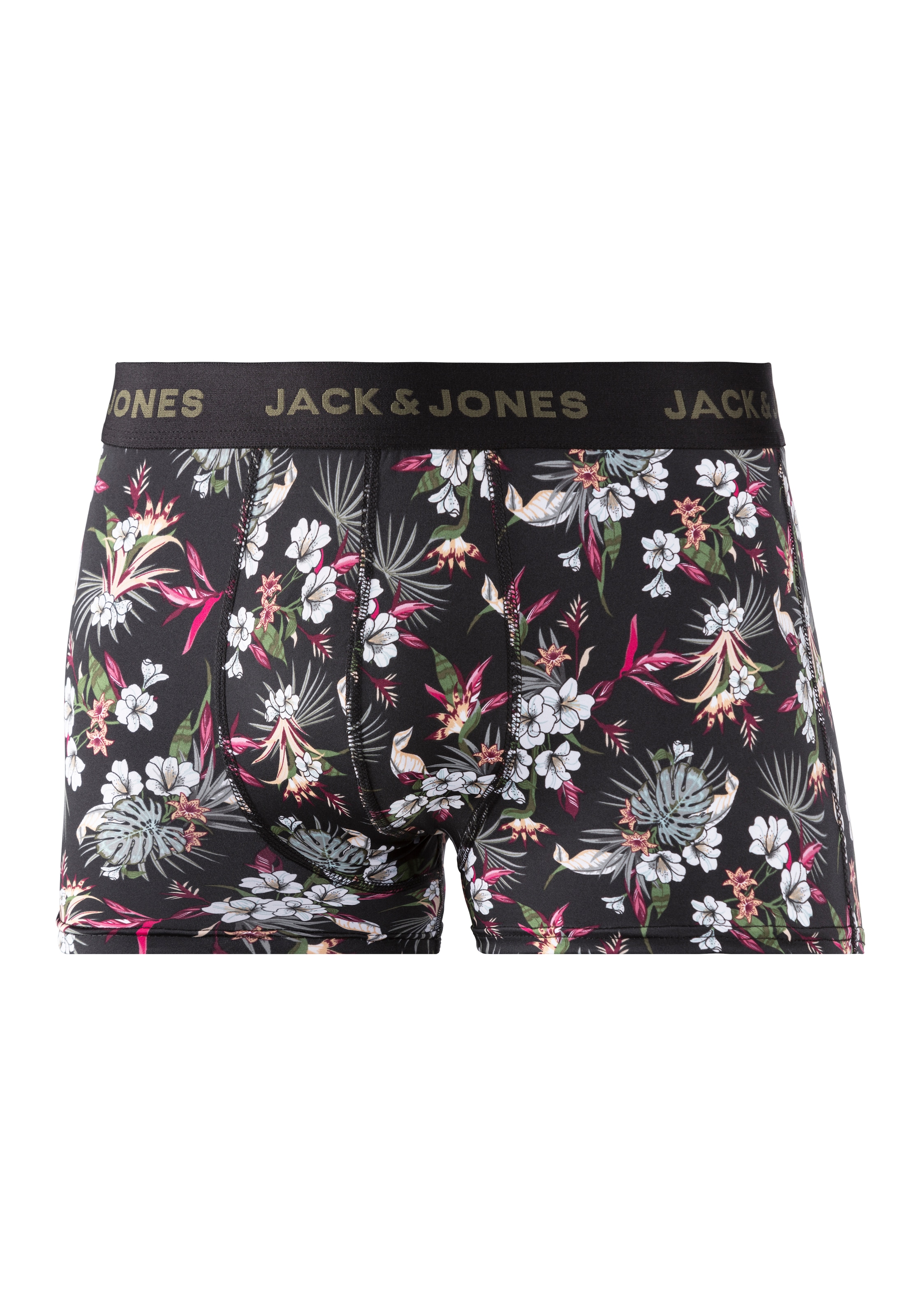 Jack & Jones Funktionsboxer »JACFLOWER aus Microfaserqualität und schnelltrocknendem Material« Packung, 3 Stk. unifarben mit Farbeinsatz, modisch, eng anliegend, Microfaser
