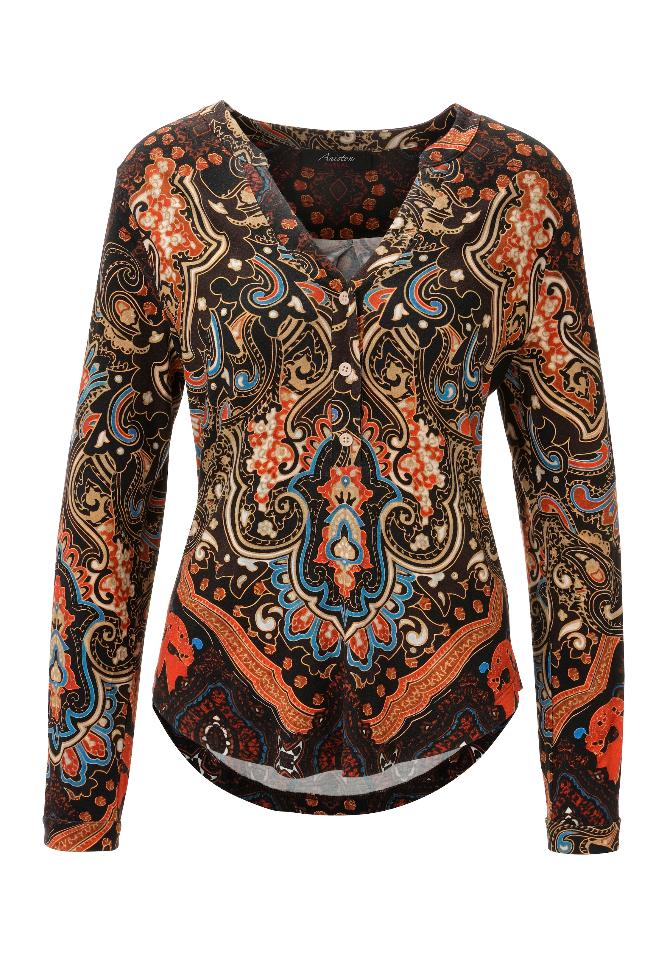 Aniston CASUAL Blouse à enfiler avec imprimé ornemental coloré et fantaisiste - NOUVELLE COLLECTION