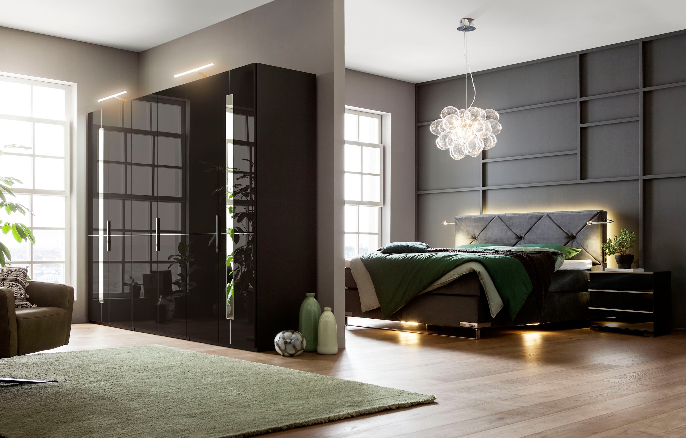 Musterring Armoires à vêtements »Imola W« incl. étagères et tringles à vêtements, portes vitrées avec miroir décoratif