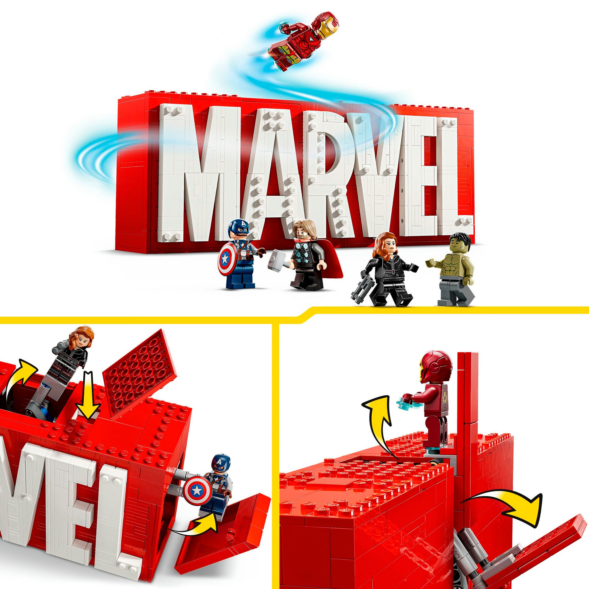 LEGO® Konstruktionsspielsteine »MARVEL Logo & Minifiguren (76313), LEGO Super Heroes« Made in Europe