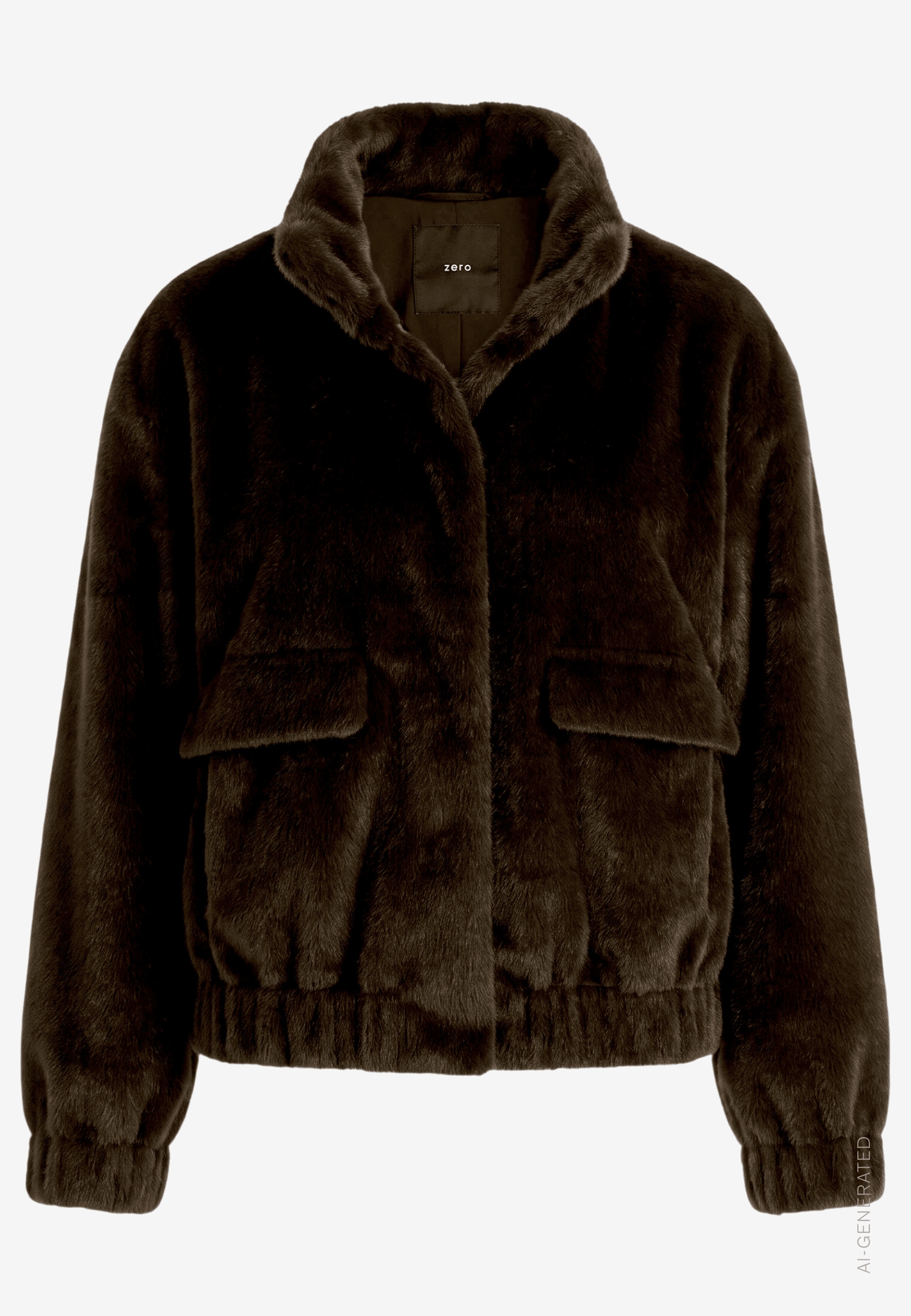 Zero Veste en peluche sans capuche avec rabats de poche