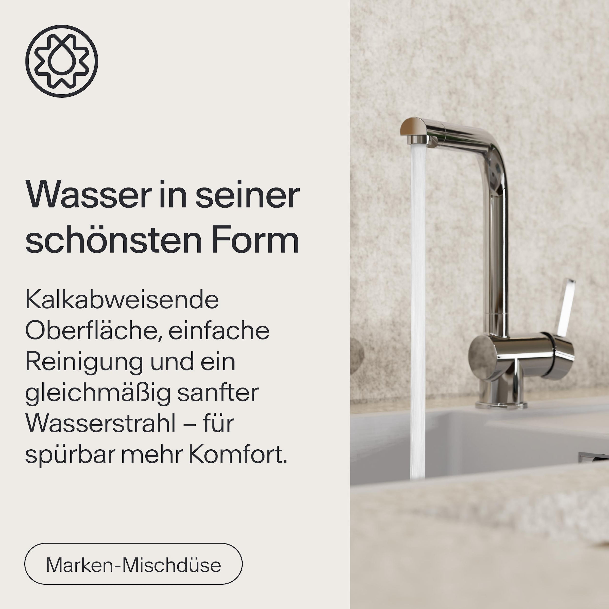 WASSERWERK Robinet d'évier »WK 4, Wasserhahn, Küche, Einhebelmischer« pivotant à 360°, fonction Cold-Start, silencieux