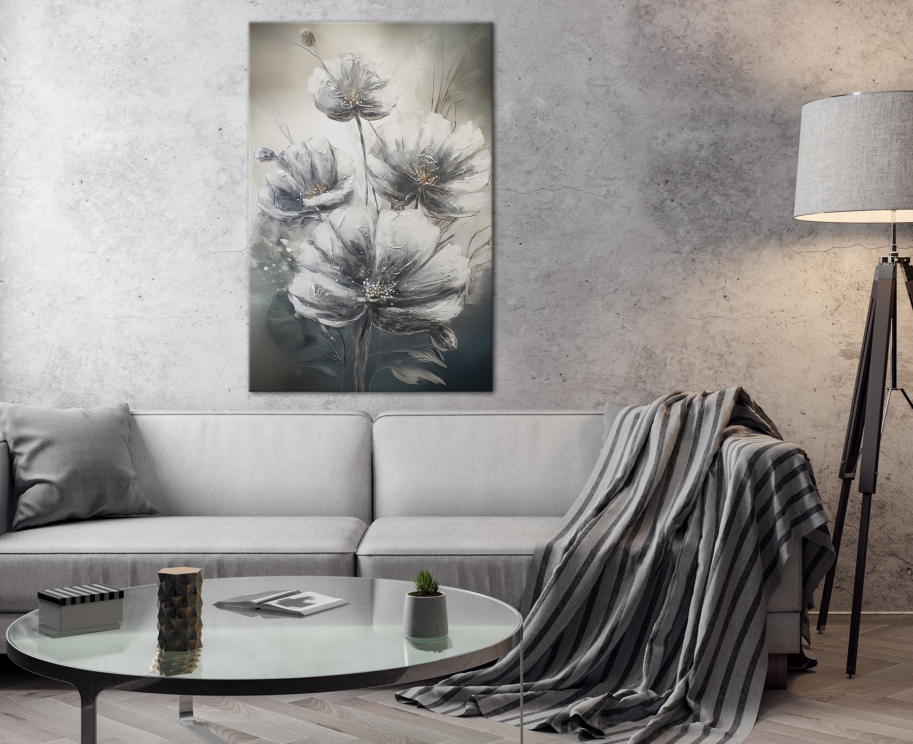 Bönninghoff Image »Wandbild BLUMEN 78x118 cm – Leinwandbild Keilrahmen Deko modern« Fleurs | Images de fleurs tendu sur châssis
