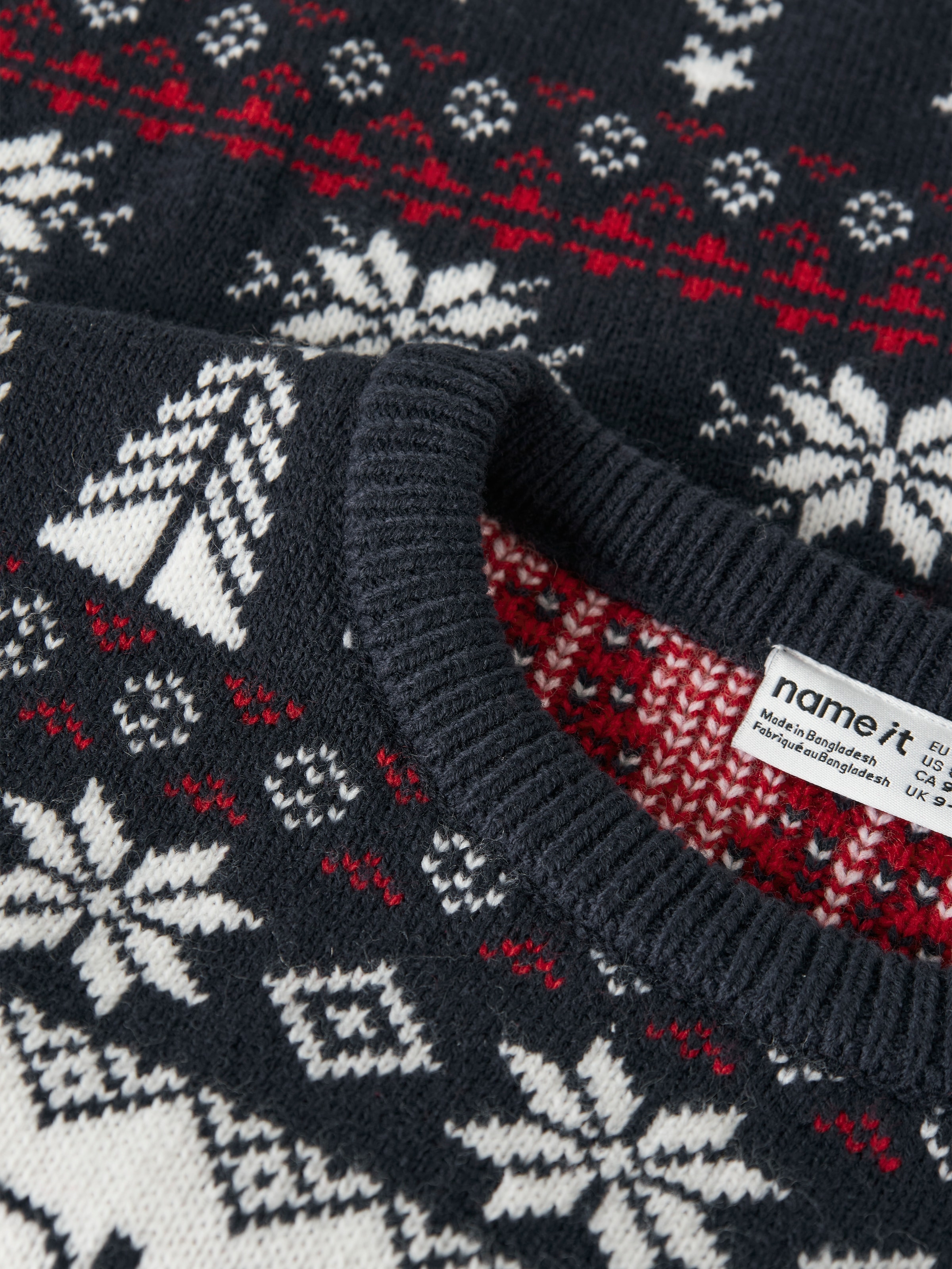 Name It Pull de Noël »NKNRISMAS LS KNIT COT« coton, motif tricoté de Noël