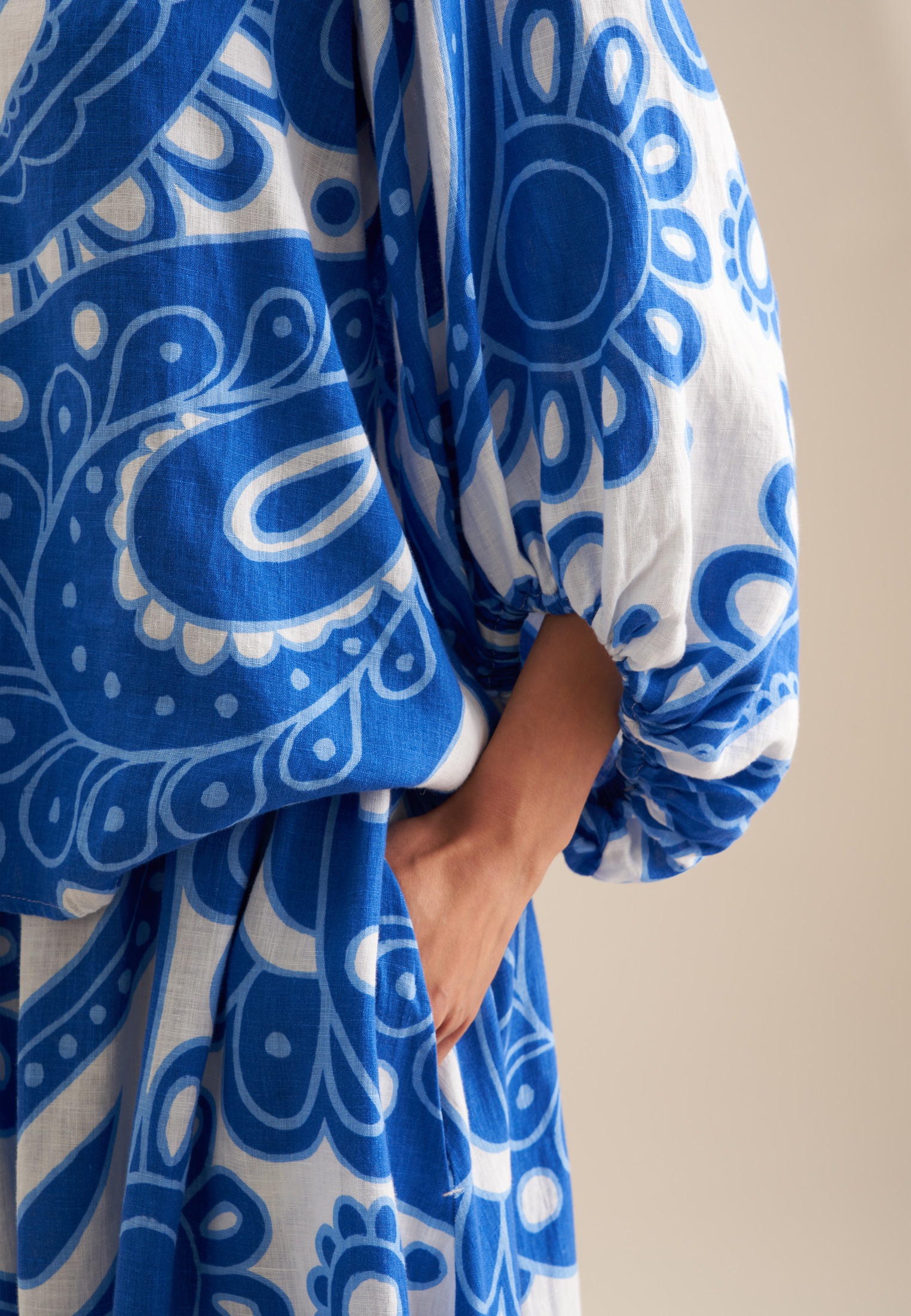 seidensticker Shirtbluse »Schwarze Rose« 3/4 V-Neck Paisley