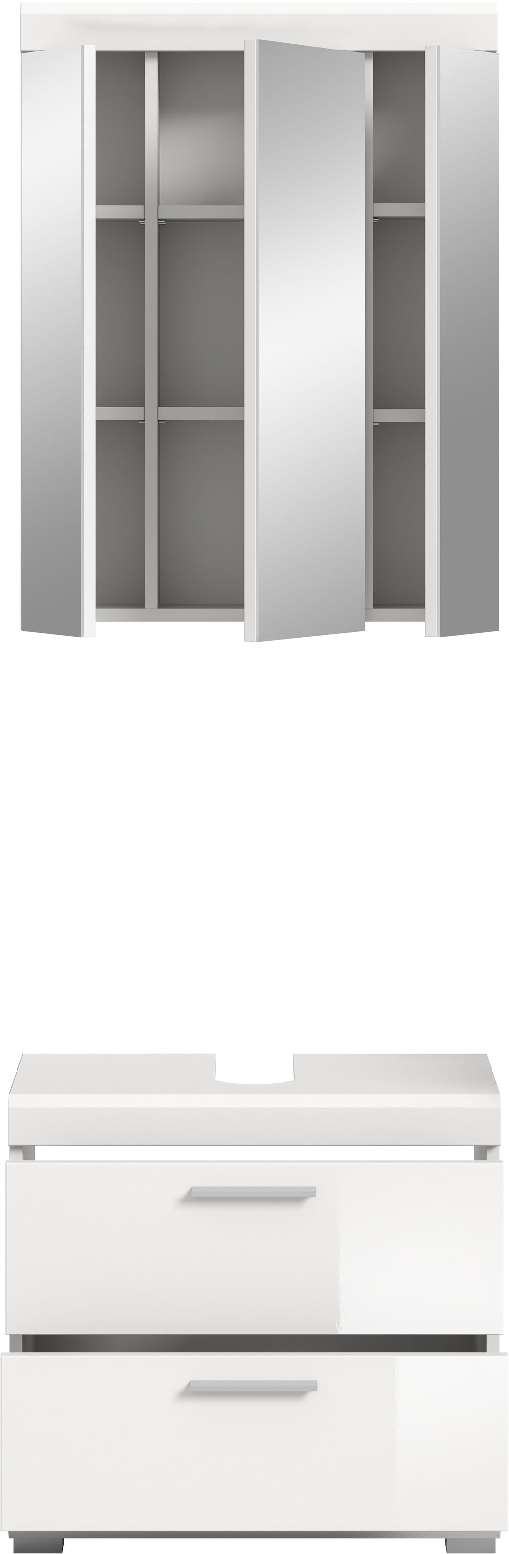 welltime Ensemble de meubles de salle de bain »Siena, 2 tlg., bestehend aus: Waschbeckenunterschrank, Spiegelschrank« Set, TOPSELLER!, 2 cuis tlg.