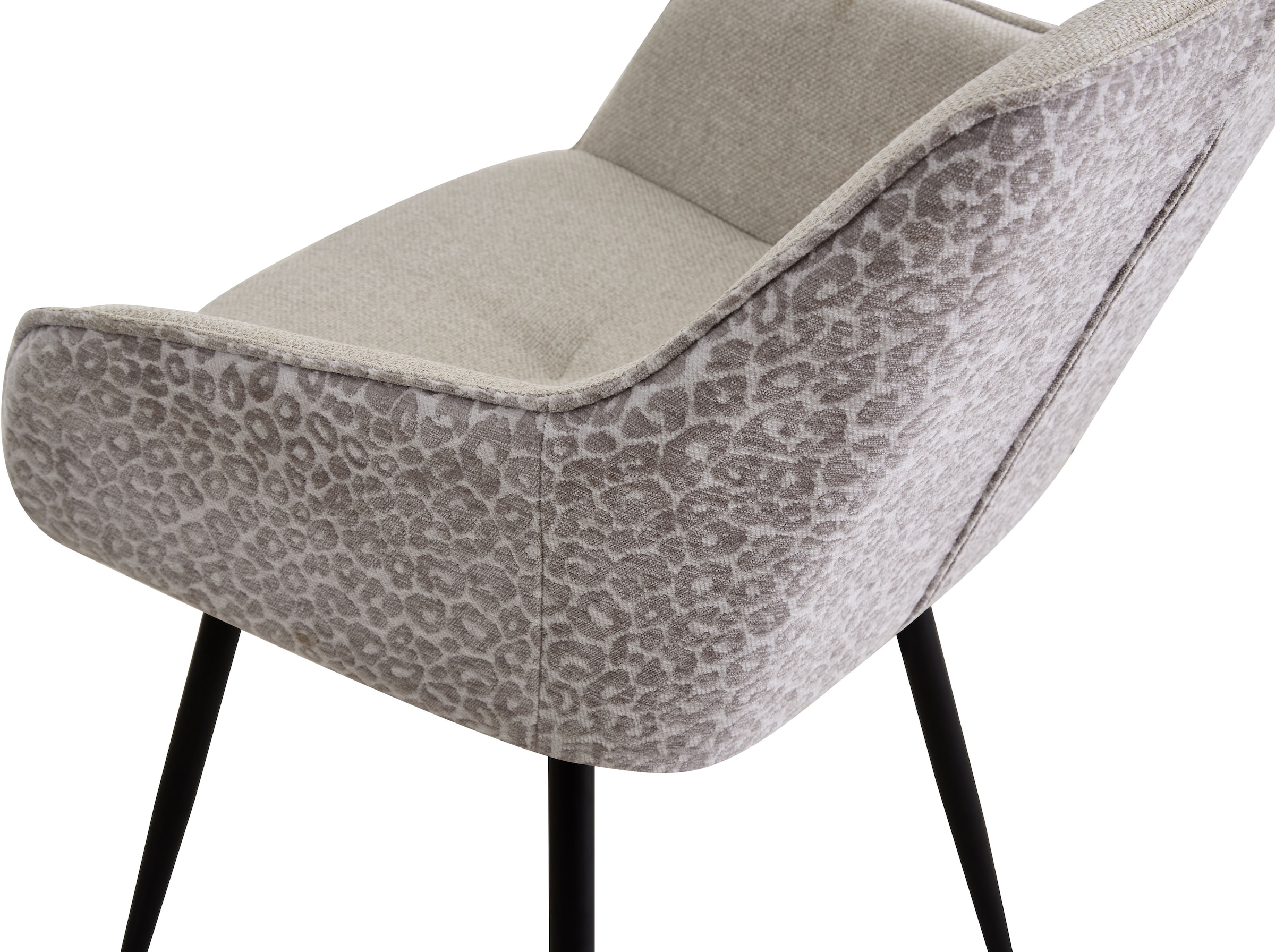 GOODproduct Esszimmerstuhl »Lincoln« (Set) 2 Stk.moderner Stuhl mit Leopardenlook, Webstoff und 360°-Drehfunktion
