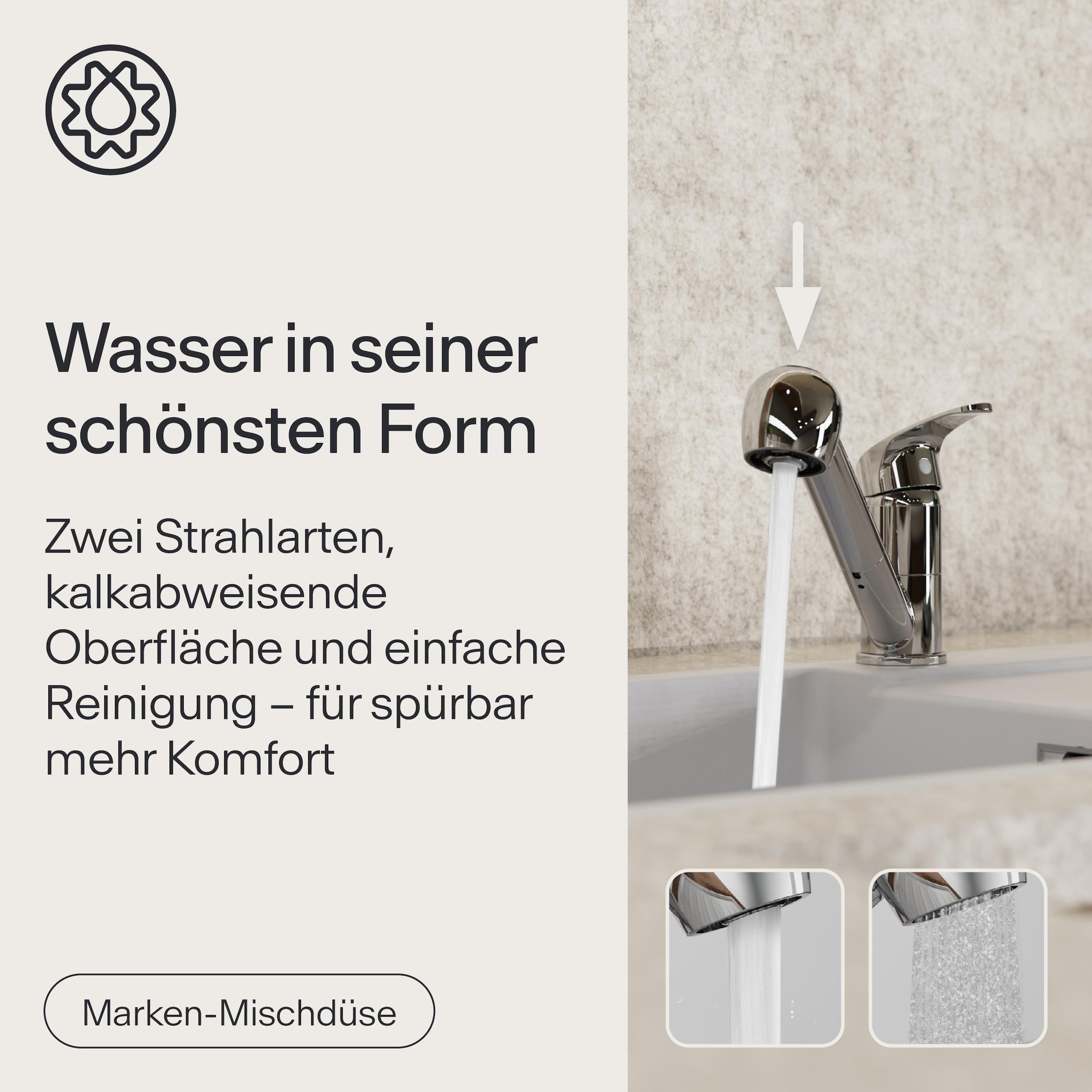 WASSERWERK Robinet d'évier »WK 7, Wasserhahn, Küche, Einhebelmischer« Pivotant à 90°, réglable en 2 positions, extensible