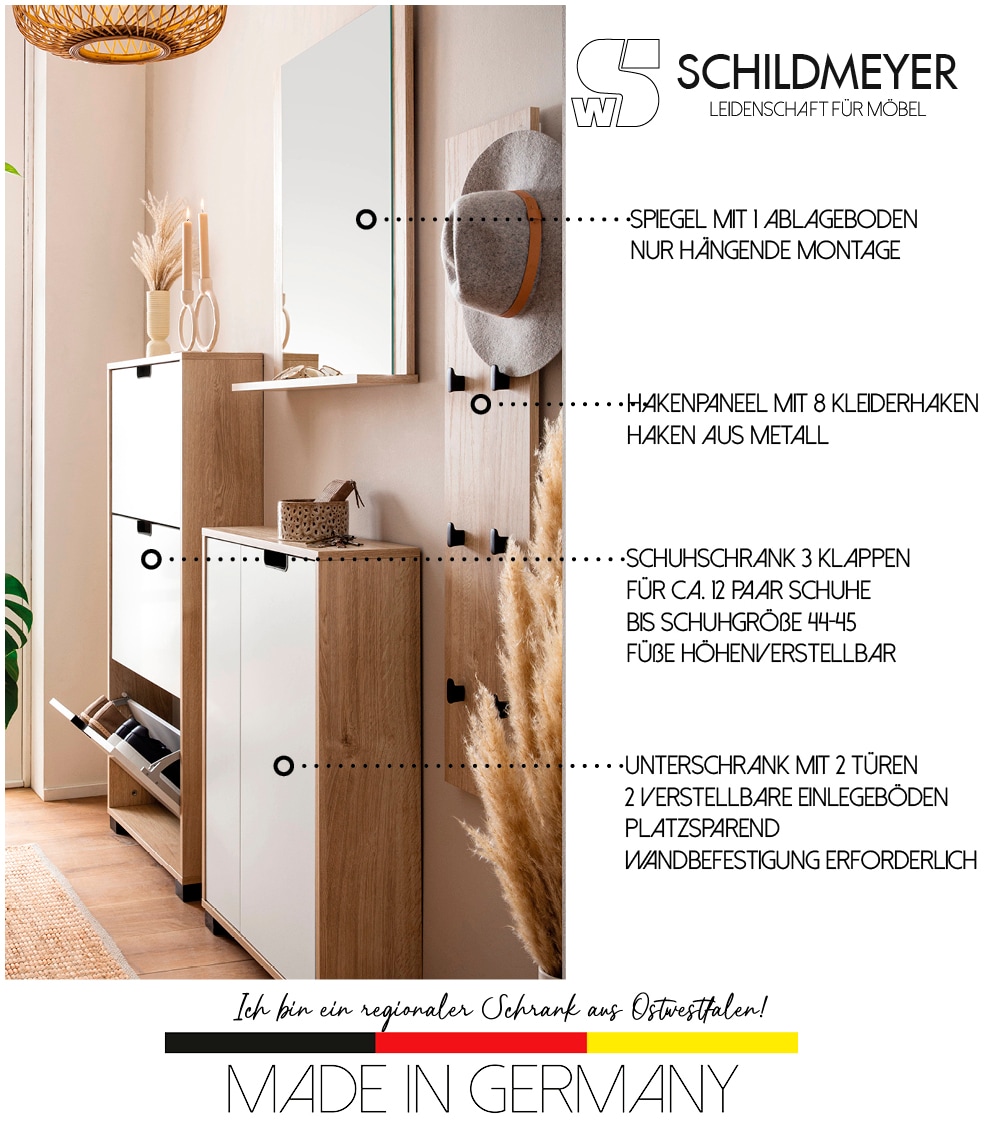 Schildmeyer Armoire de rangement »Emmik, Breite 60 cm, platzsparend, verstellbare Einlegeböden« Made in Germany