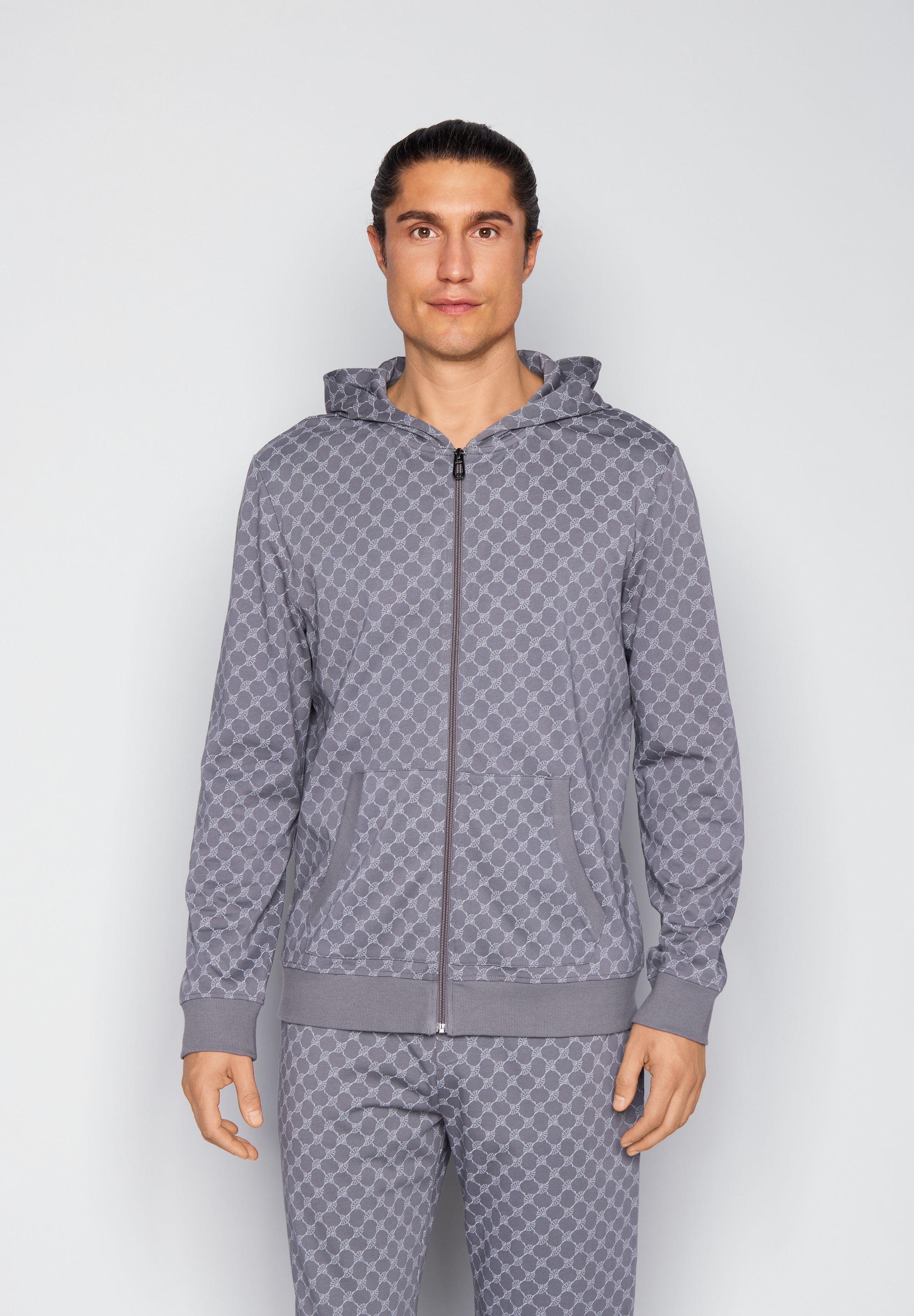 JOOP! Veste sweat mit Cornflower-Print allover und Kapuze